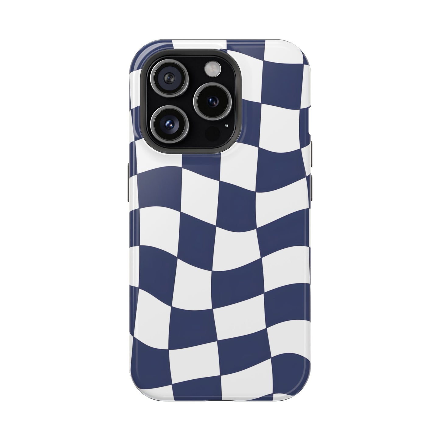 Wavy Checkerboard Phone Case – MagSafe Compatible for iPhone & Samsung Galaxy