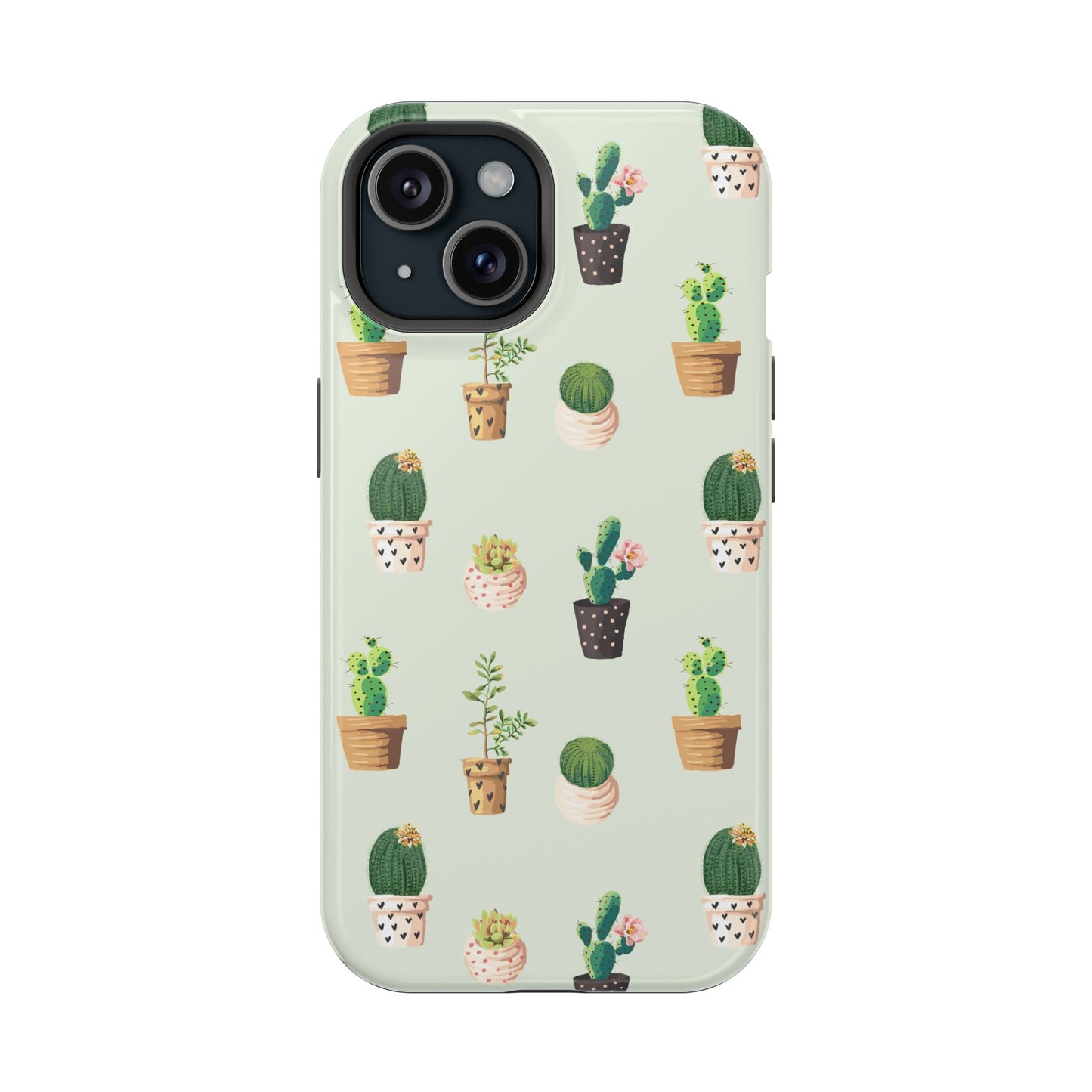 Desert Bloom Cactus Phone Case – Cute Succulent Print, MagSafe Compatible for iPhone & Samsung Galaxy
