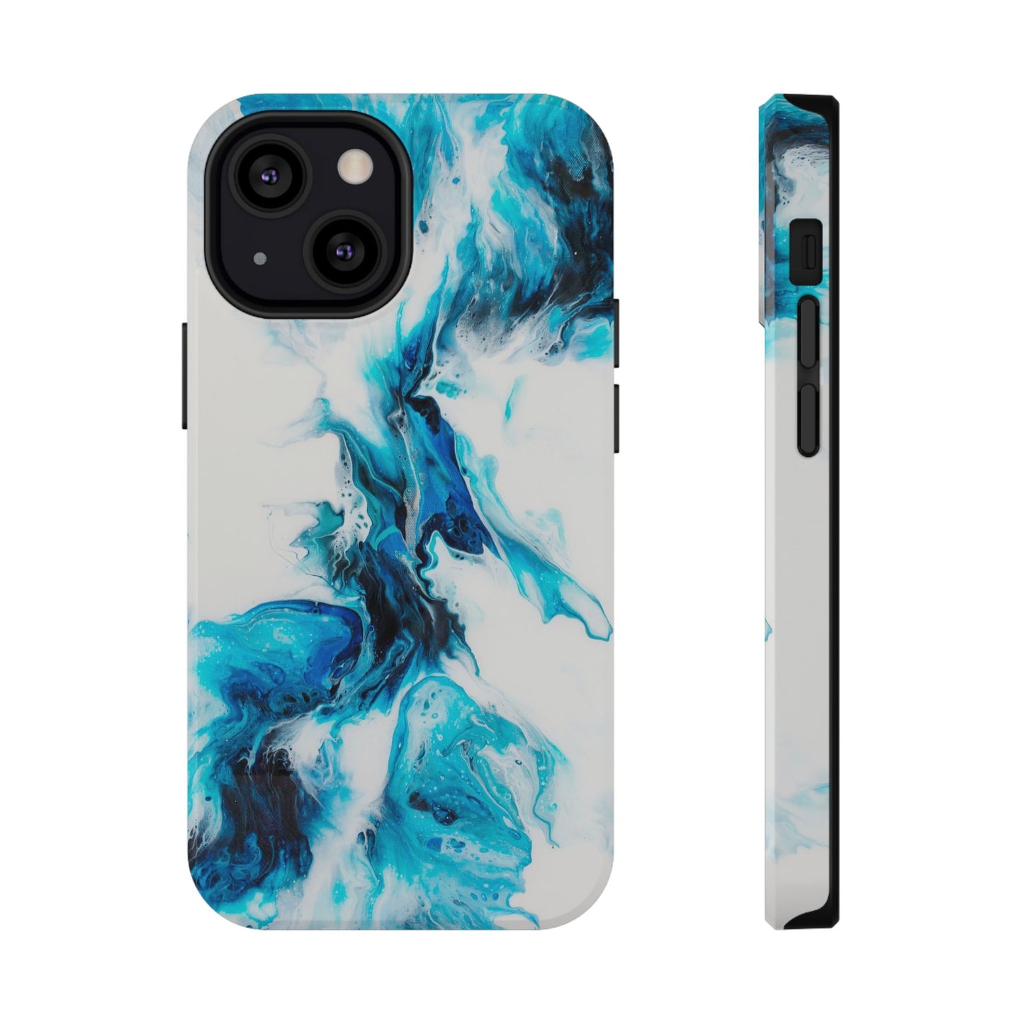 Electric Blue Splash Marble Phone Case – MagSafe Compatible for iPhone & Samsung Galaxy