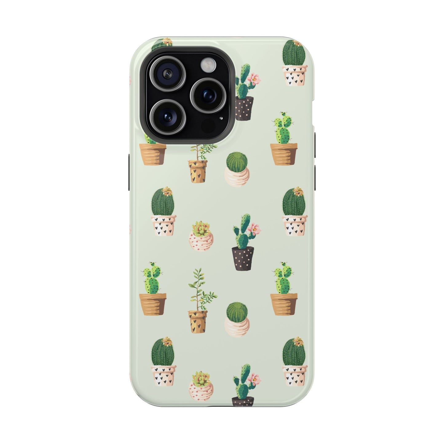 Desert Bloom Cactus Phone Case – Cute Succulent Print, MagSafe Compatible for iPhone & Samsung Galaxy