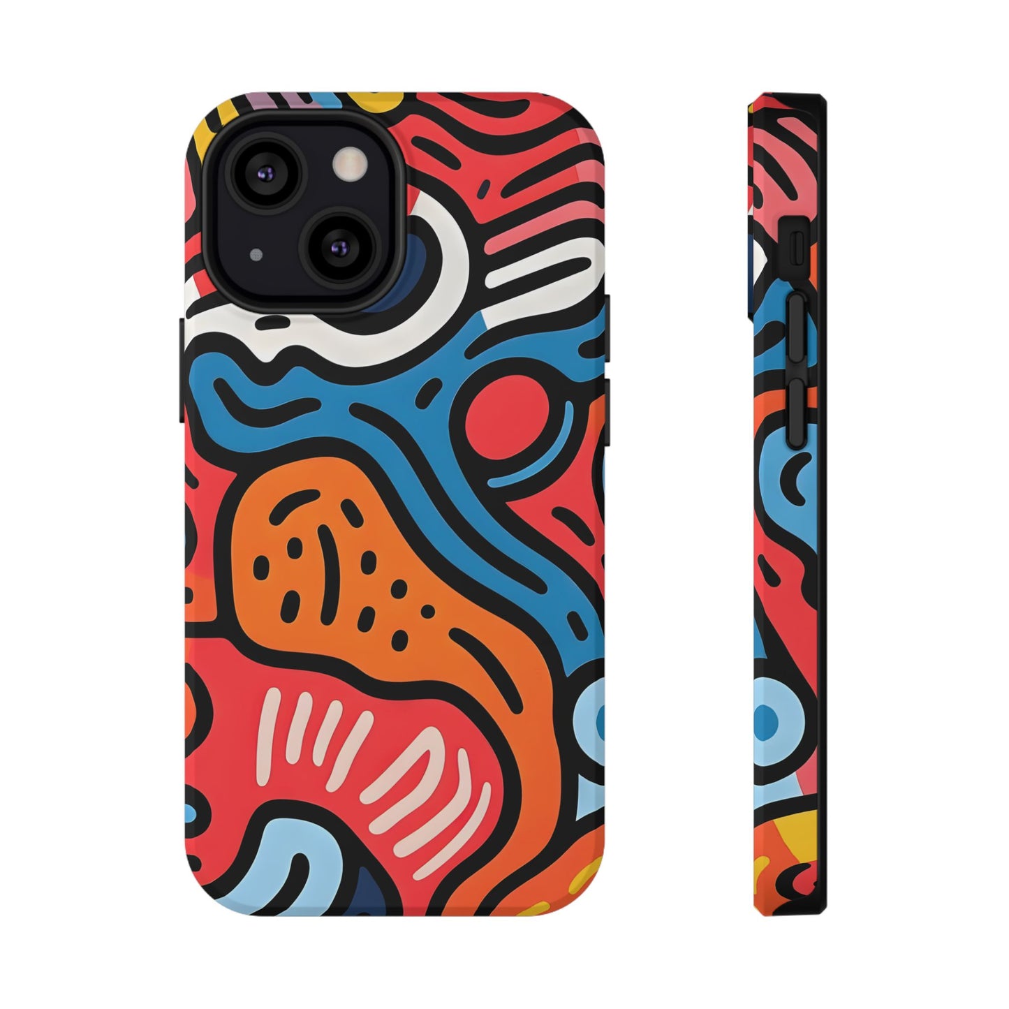 Bold Abstract Doodle Phone Case – MagSafe Compatible for iPhone & Samsung Galaxy