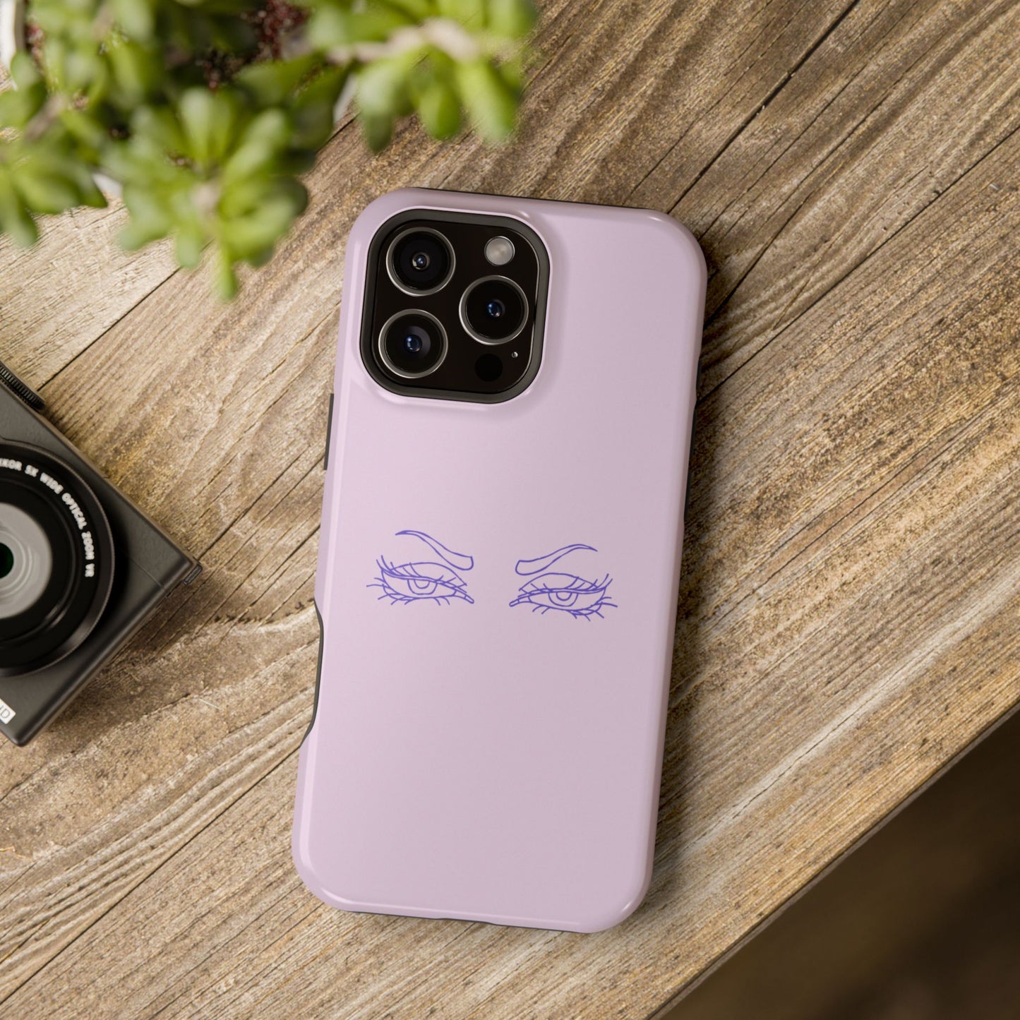 Sassy Line Art Eyes Phone Case – MagSafe Compatible for iPhone & Samsung Galaxy