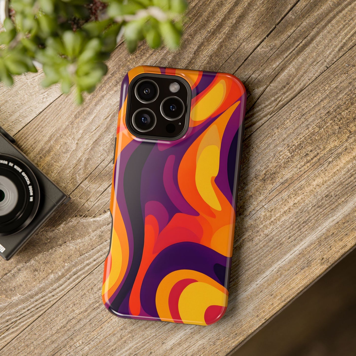 Fiery Abstract Swirls Phone Case – MagSafe Compatible for iPhone & Samsung Galaxy