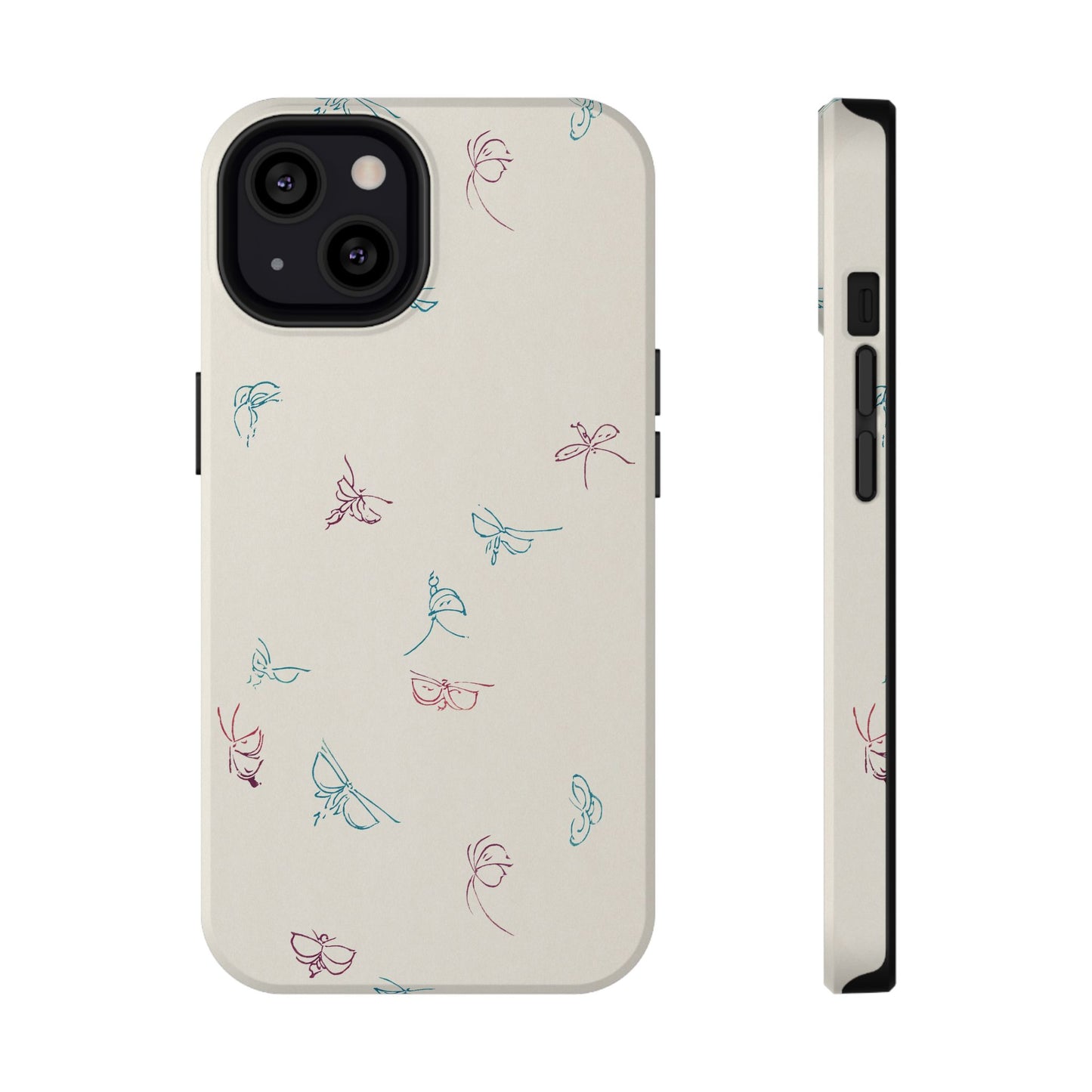Minimalist Butterfly Sketch Phone Case – MagSafe Compatible for iPhone & Samsung Galaxy