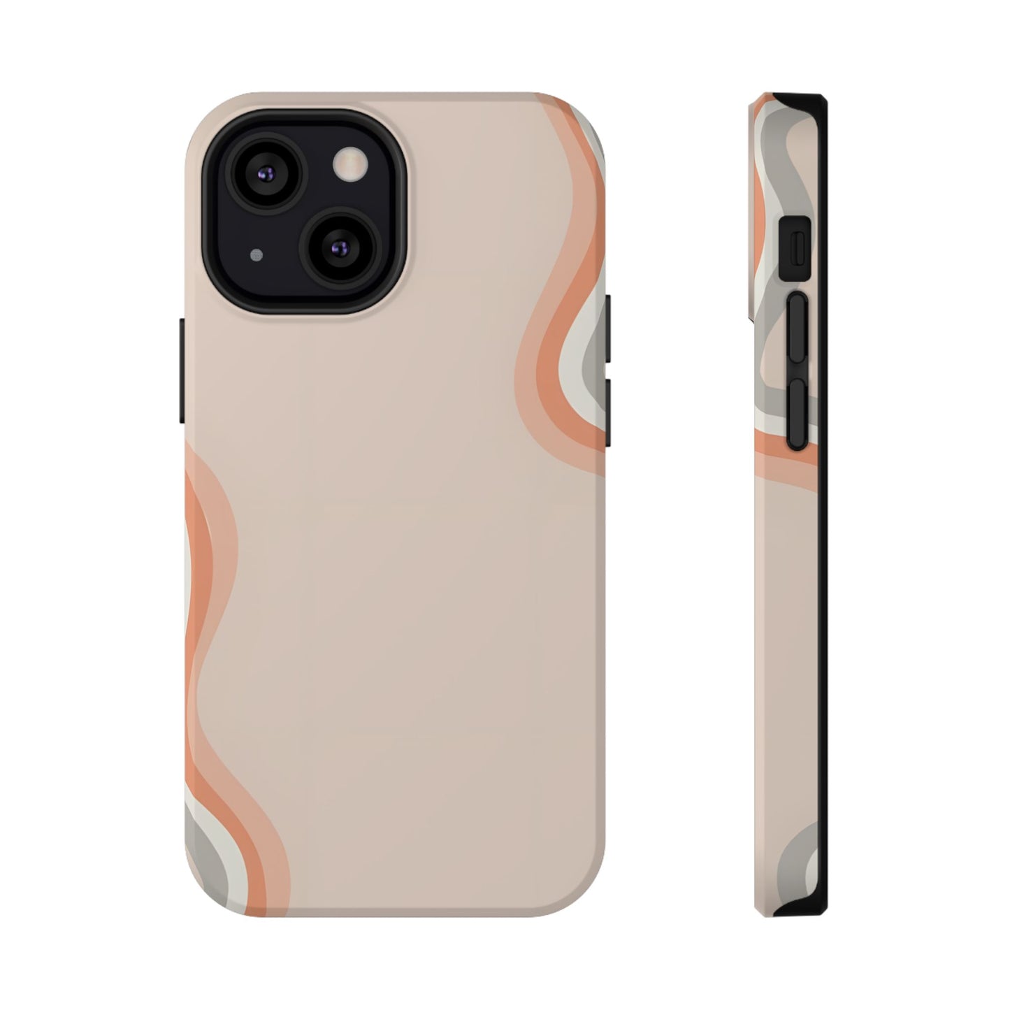 Minimalist Neutral Wavy Phone Case – MagSafe Compatible for iPhone & Samsung Galaxy