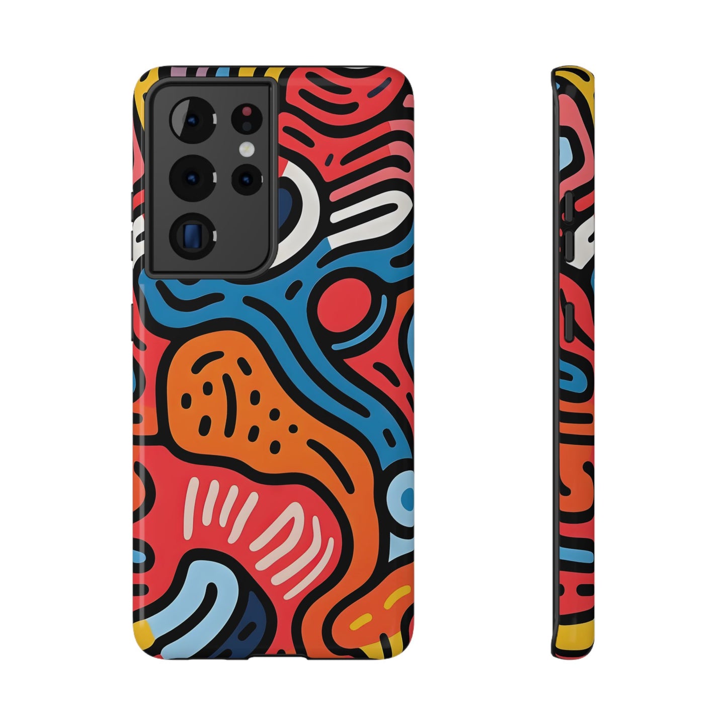 Bold Abstract Doodle Phone Case – MagSafe Compatible for iPhone & Samsung Galaxy