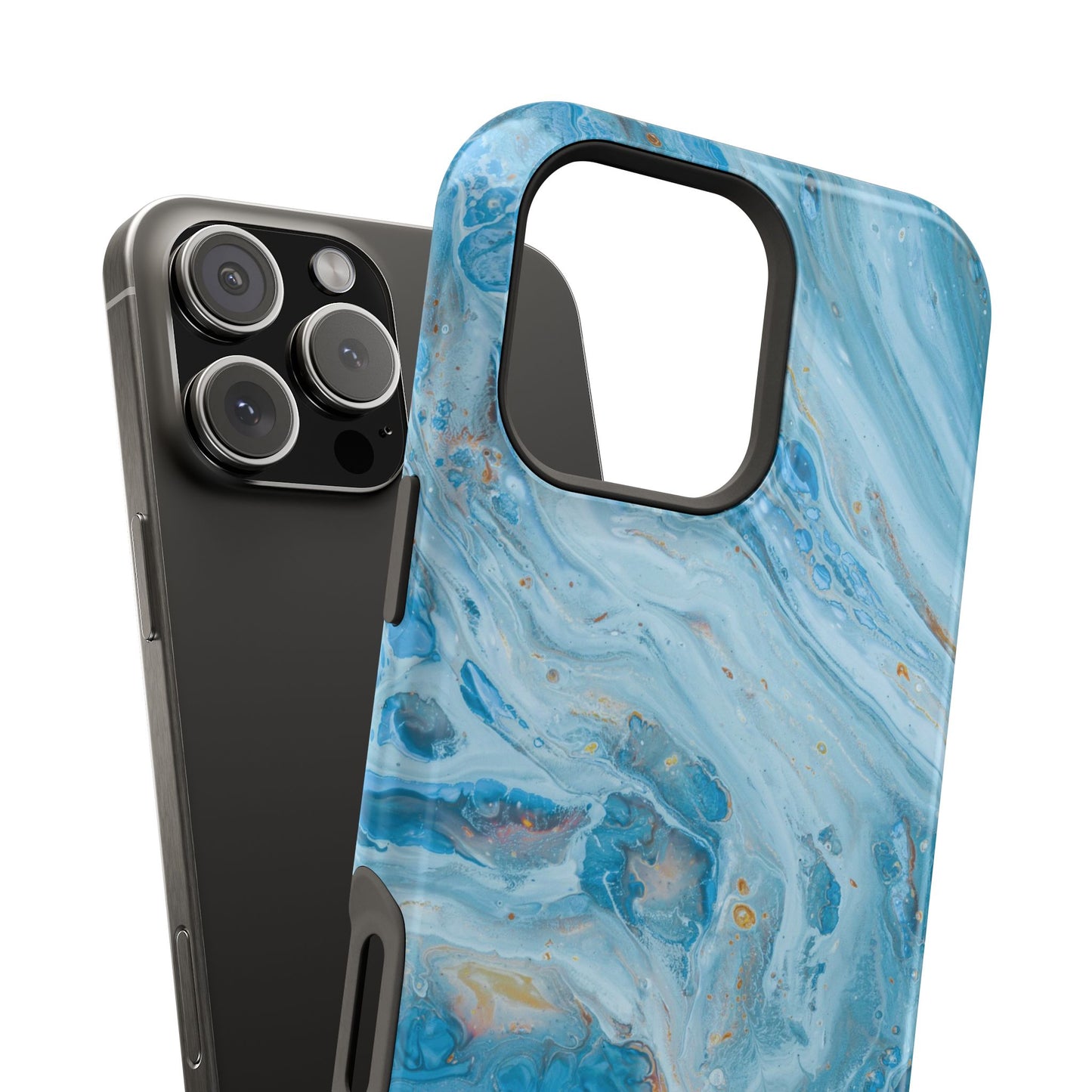 Ocean Swirl Blue Marble Phone Case – MagSafe Compatible for iPhone & Samsung Galaxy