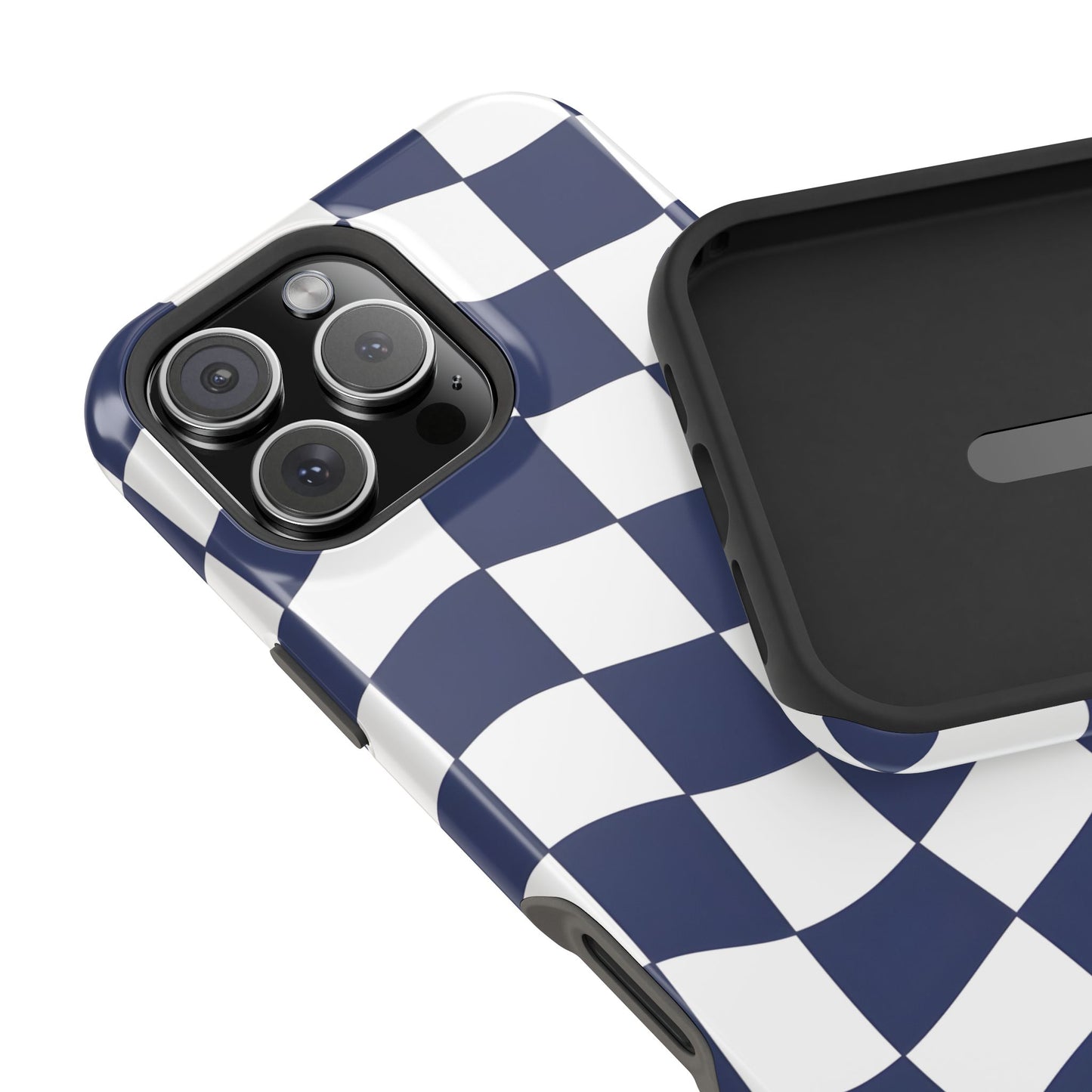 Wavy Checkerboard Phone Case – MagSafe Compatible for iPhone & Samsung Galaxy