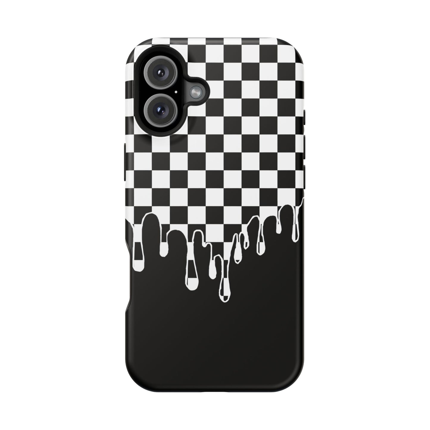 Dripping Checkerboard Phone Case – MagSafe Compatible for iPhone & Samsung Galaxy