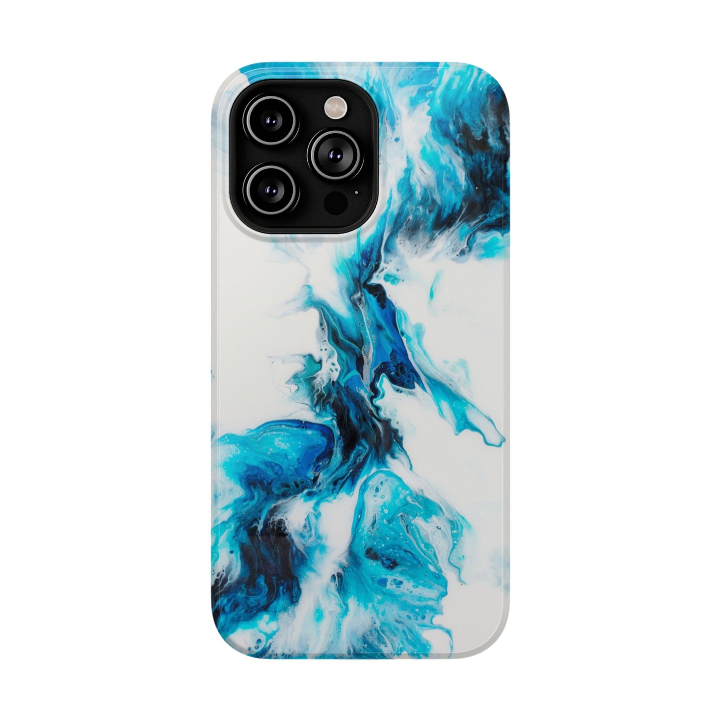 Electric Blue Splash Marble Phone Case – MagSafe Compatible for iPhone & Samsung Galaxy