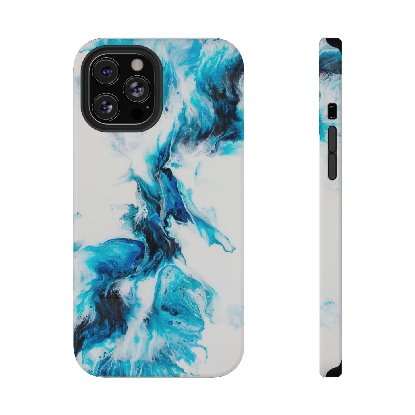 Electric Blue Splash Marble Phone Case – MagSafe Compatible for iPhone & Samsung Galaxy