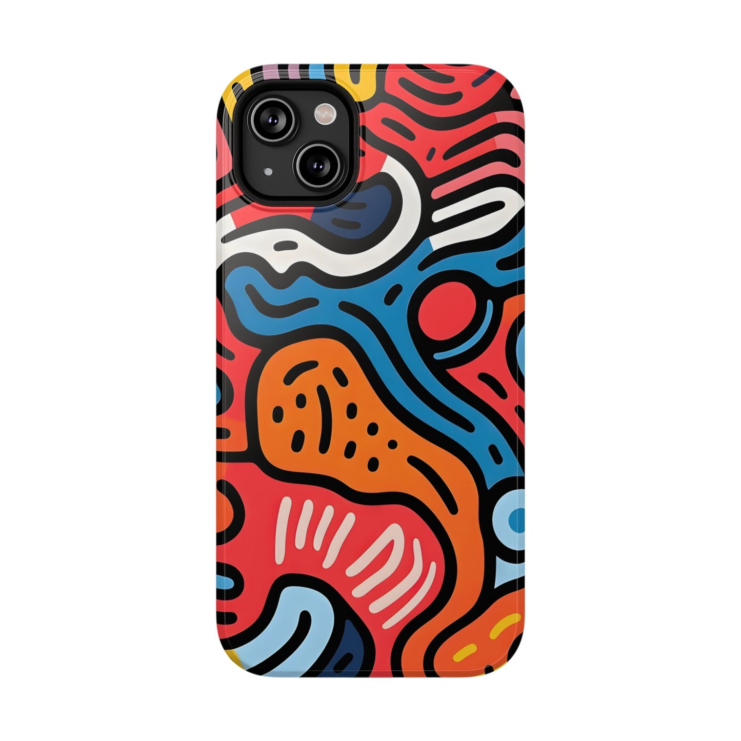 Bold Abstract Doodle Phone Case – MagSafe Compatible for iPhone & Samsung Galaxy