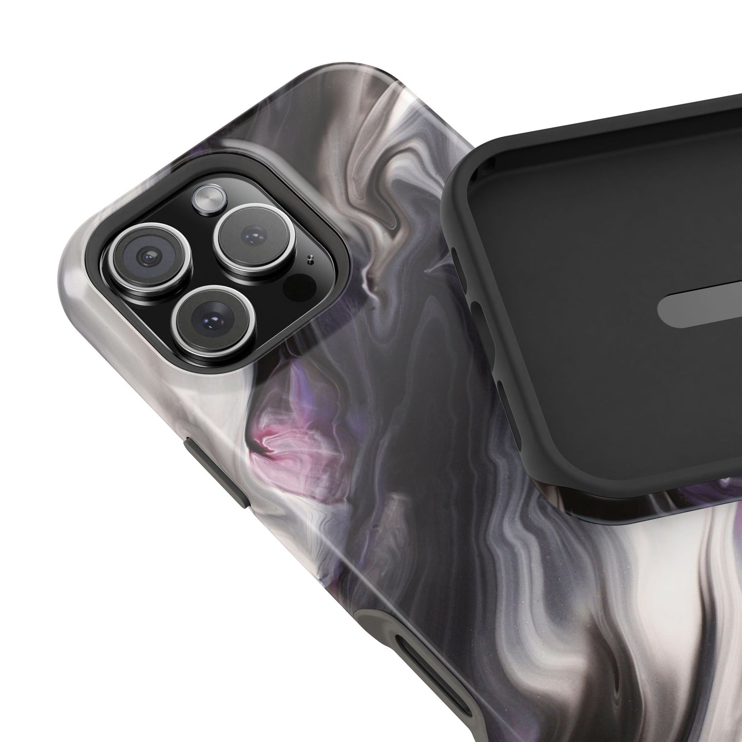 Galaxy Smoke Noir Marble Phone Case – MagSafe Compatible for iPhone & Samsung Galaxy