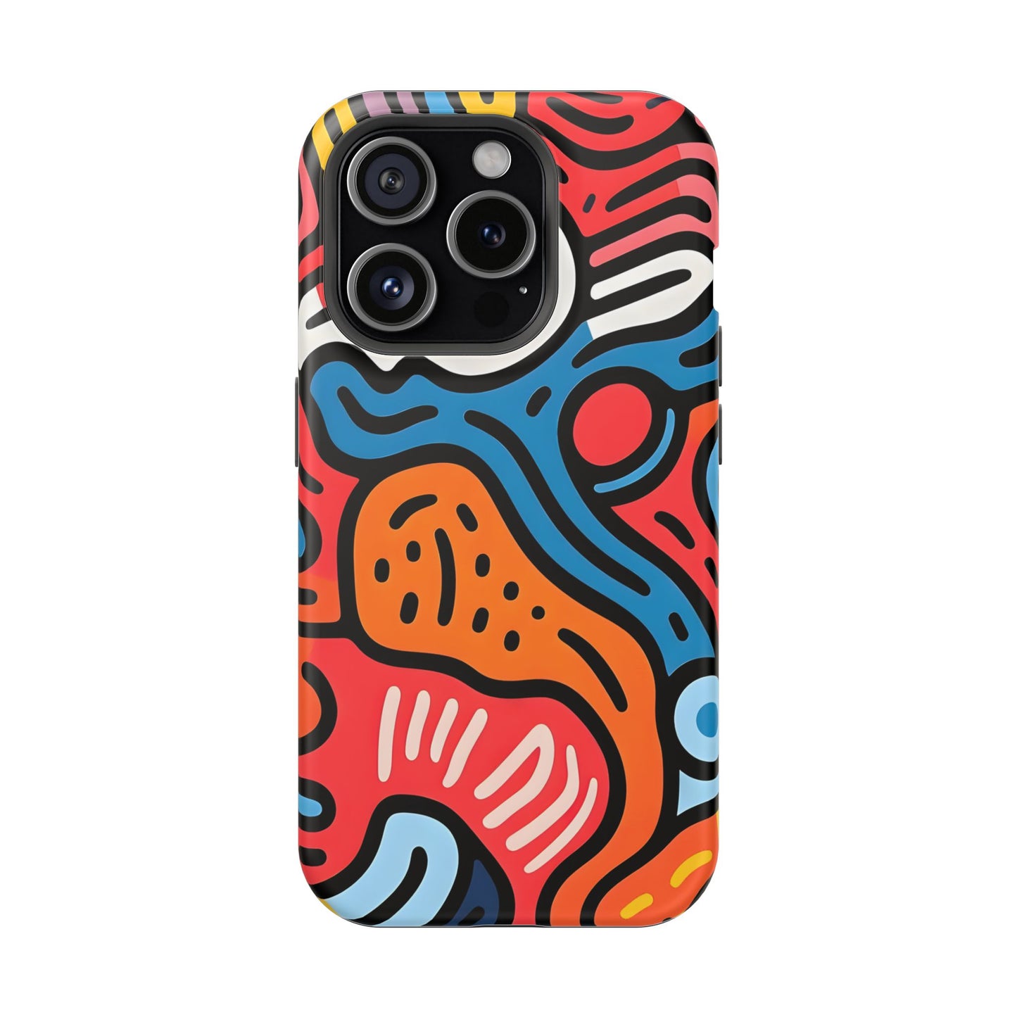 Bold Abstract Doodle Phone Case – MagSafe Compatible for iPhone & Samsung Galaxy