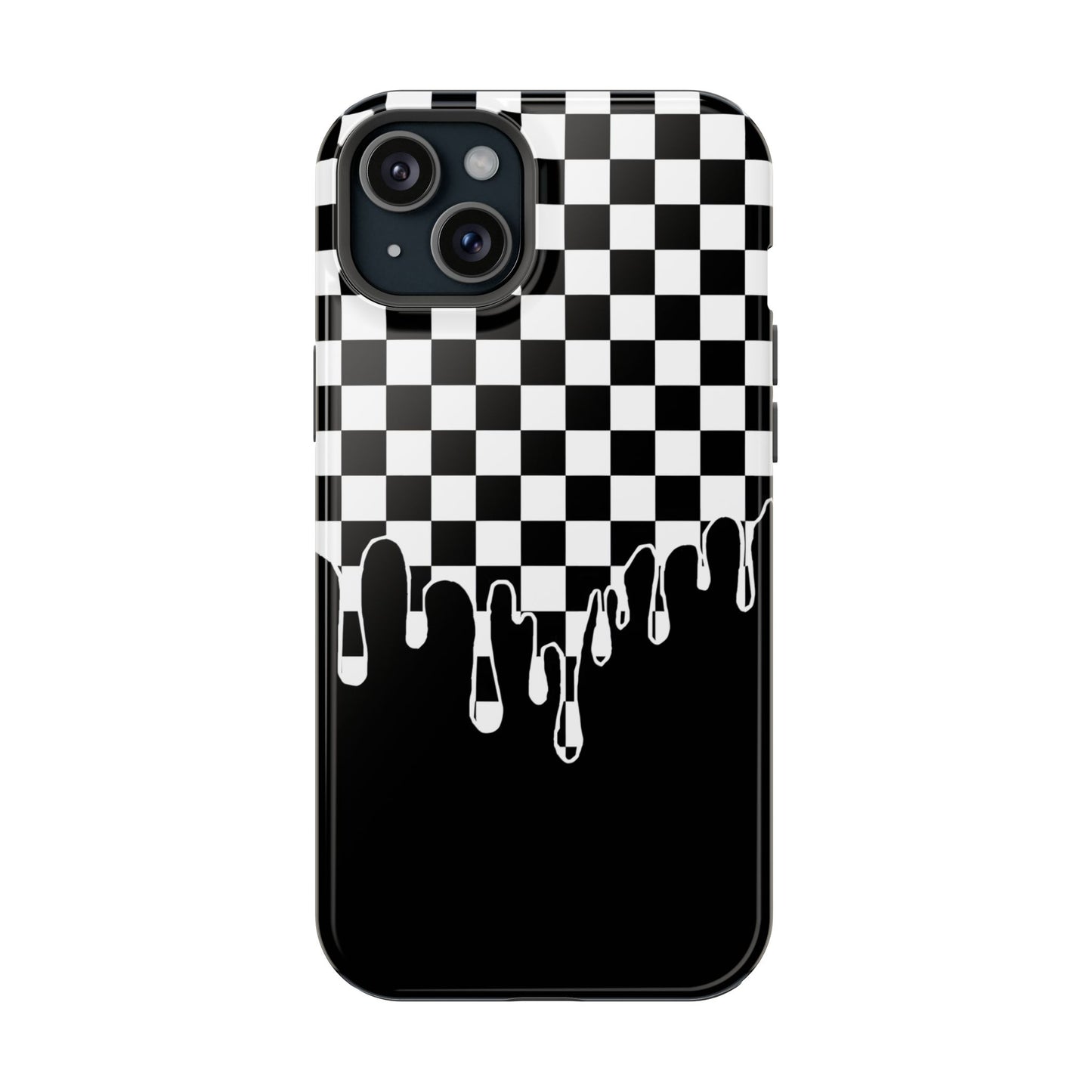 Dripping Checkerboard Phone Case – MagSafe Compatible for iPhone & Samsung Galaxy