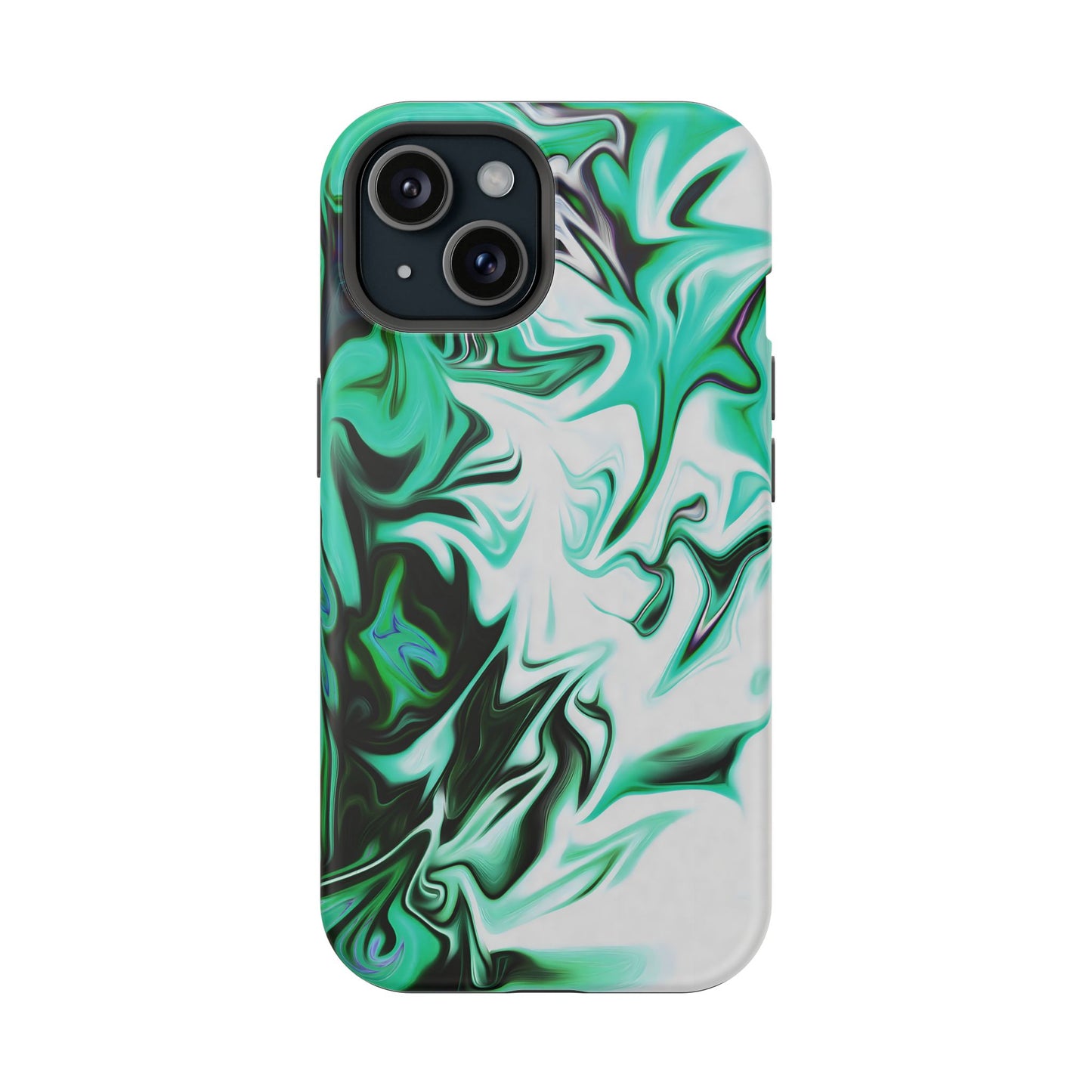 Emerald Green Marble Swirl Phone Case – MagSafe Compatible for iPhone & Samsung Galaxy
