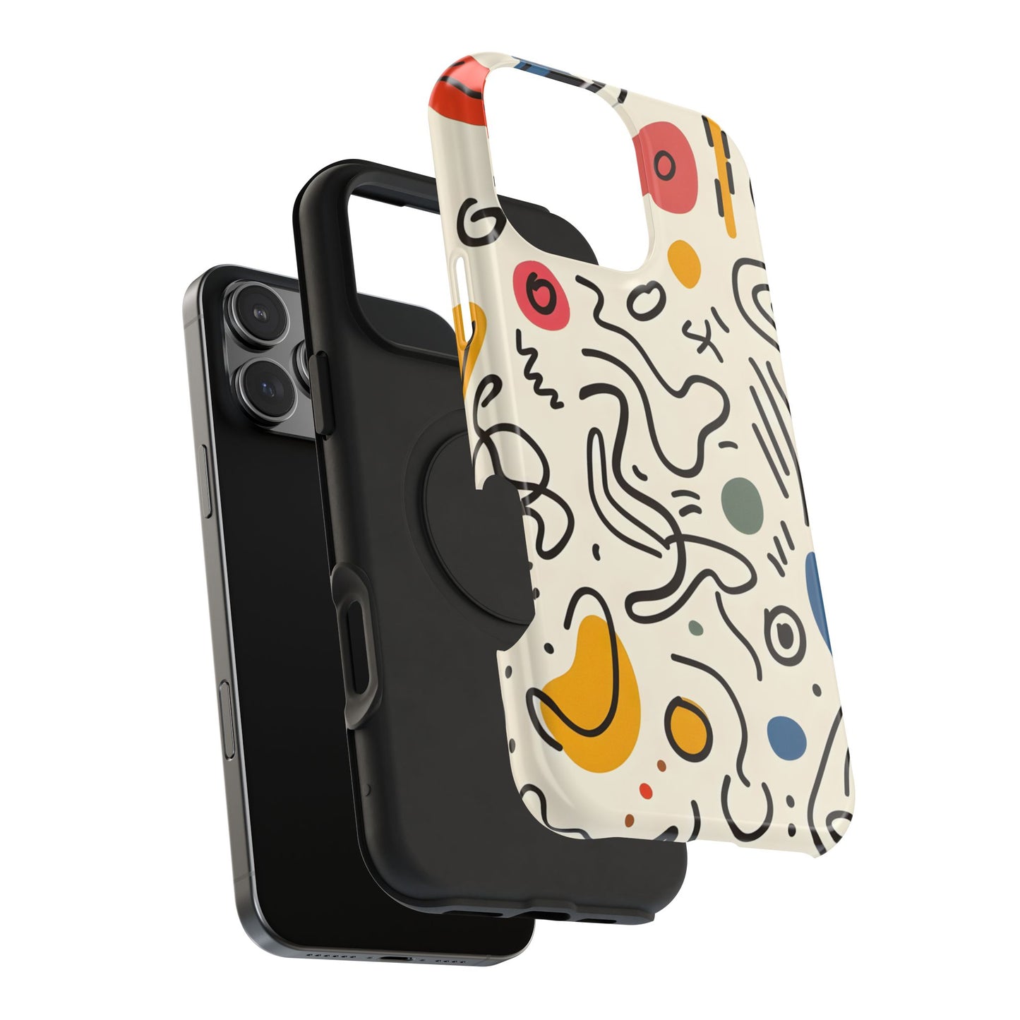 Abstract Doodle Art Phone Case – MagSafe Compatible for iPhone & Samsung Galaxy