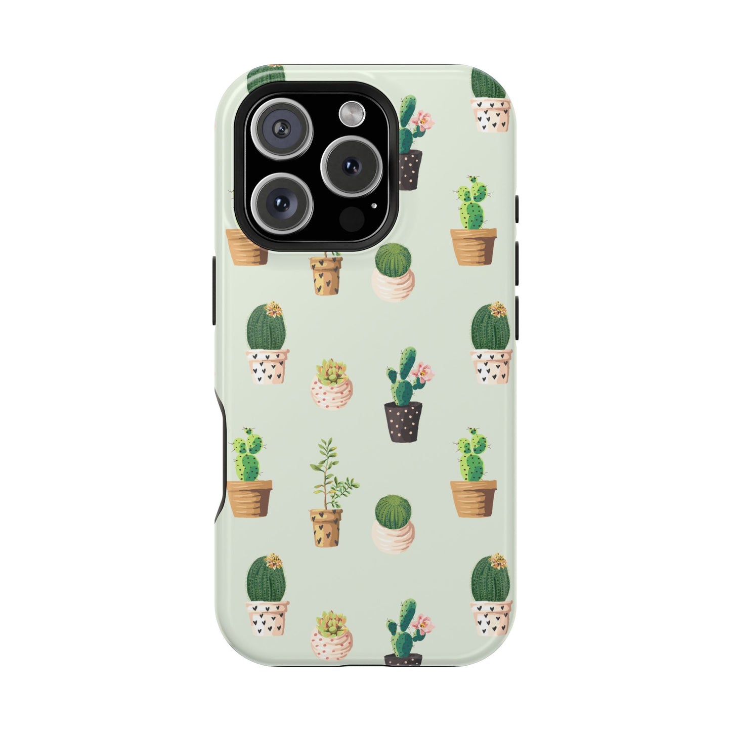 Desert Bloom Cactus Phone Case – Cute Succulent Print, MagSafe Compatible for iPhone & Samsung Galaxy