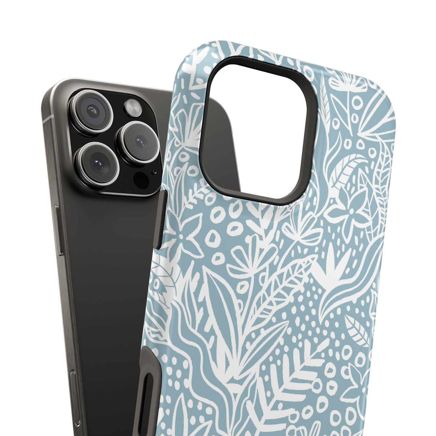 Boho Botanical Doodle Phone Case – MagSafe Compatible for iPhone & Samsung Galaxy