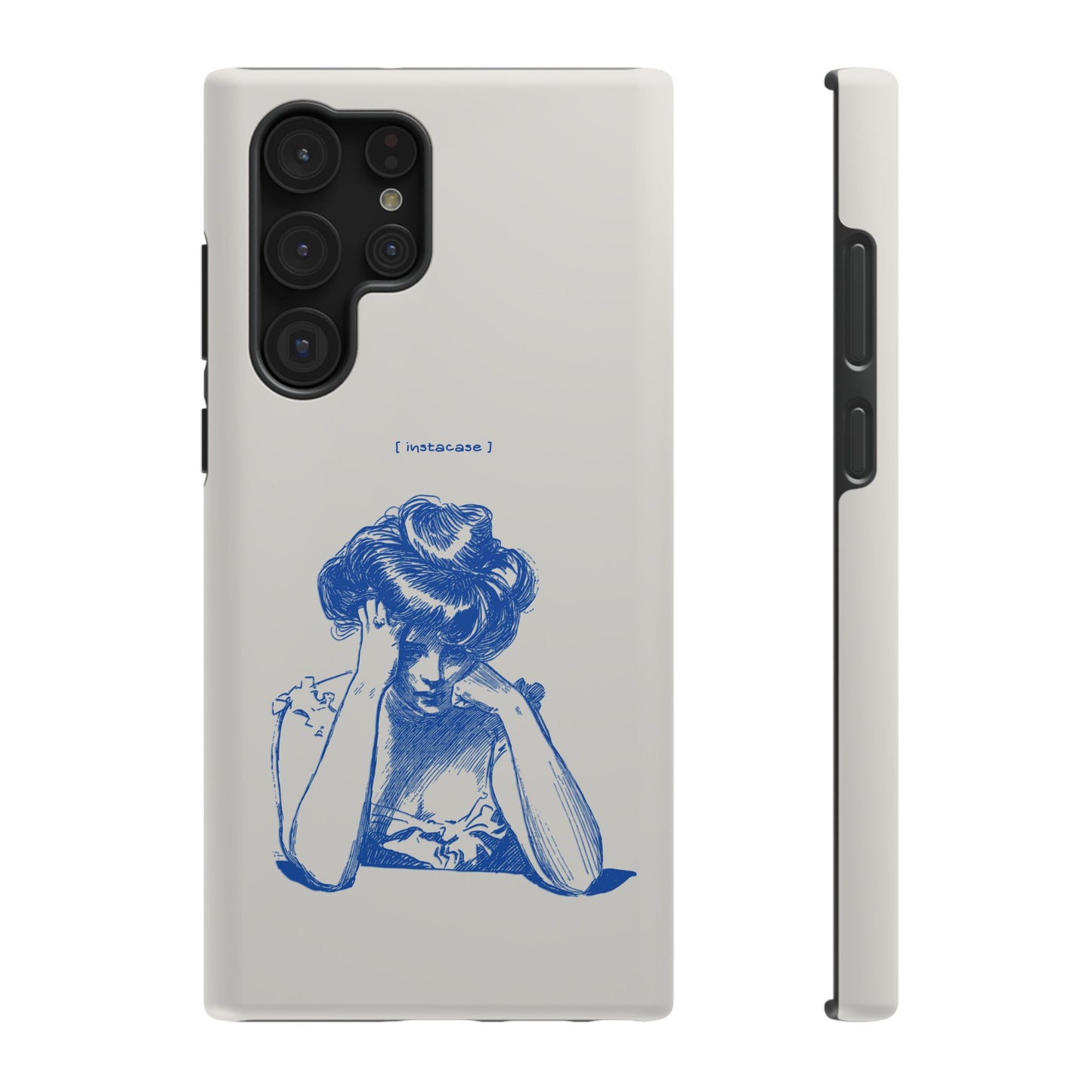 Melancholy Muse Line Art Phone Case – MagSafe Compatible for iPhone & Samsung Galaxy