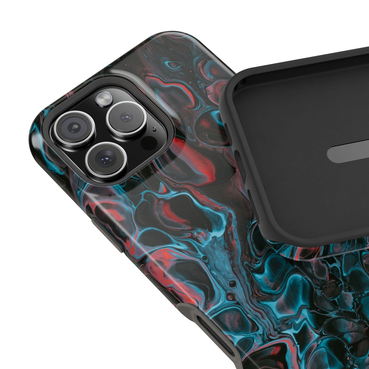 Dark Abyss Iridescent Texture Phone Case – MagSafe Compatible for iPhone & Samsung Galaxy
