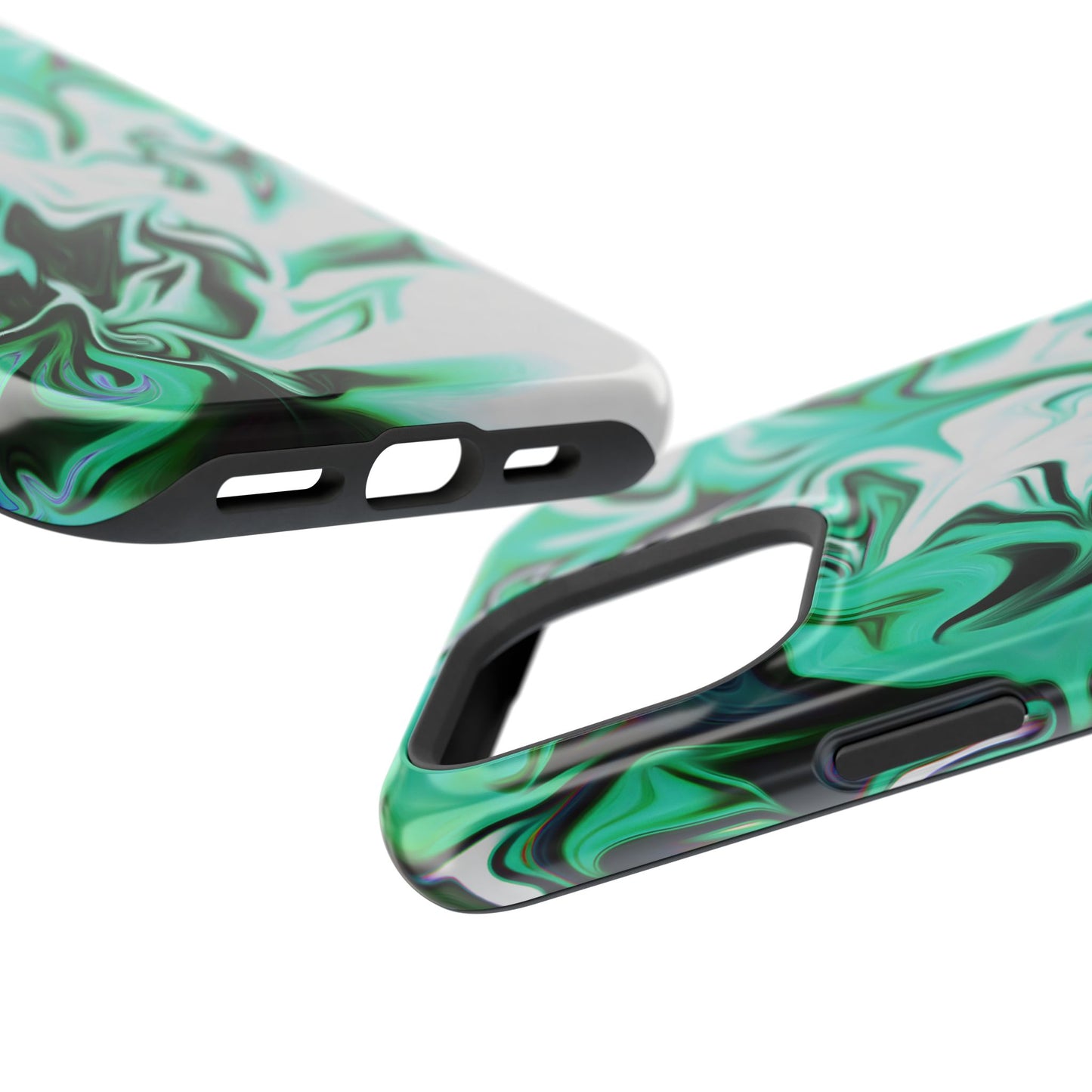 Emerald Green Marble Swirl Phone Case – MagSafe Compatible for iPhone & Samsung Galaxy