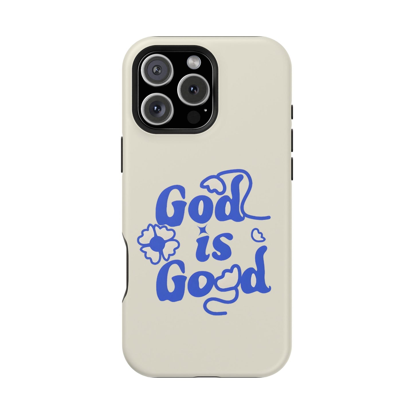 Floral Faith "God Is Good" Phone Case – MagSafe Compatible for iPhone & Samsung Galaxy