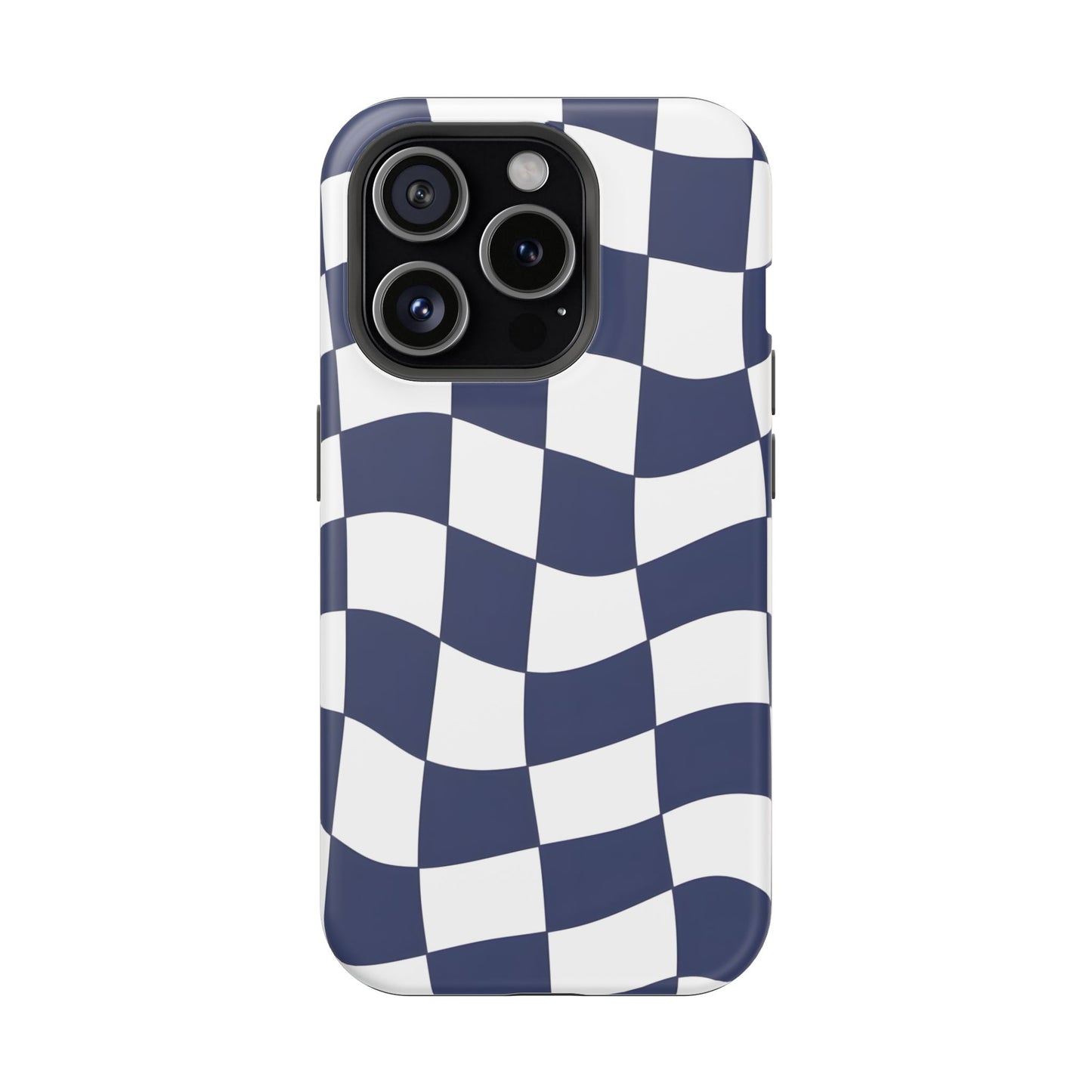 Wavy Checkerboard Phone Case – MagSafe Compatible for iPhone & Samsung Galaxy