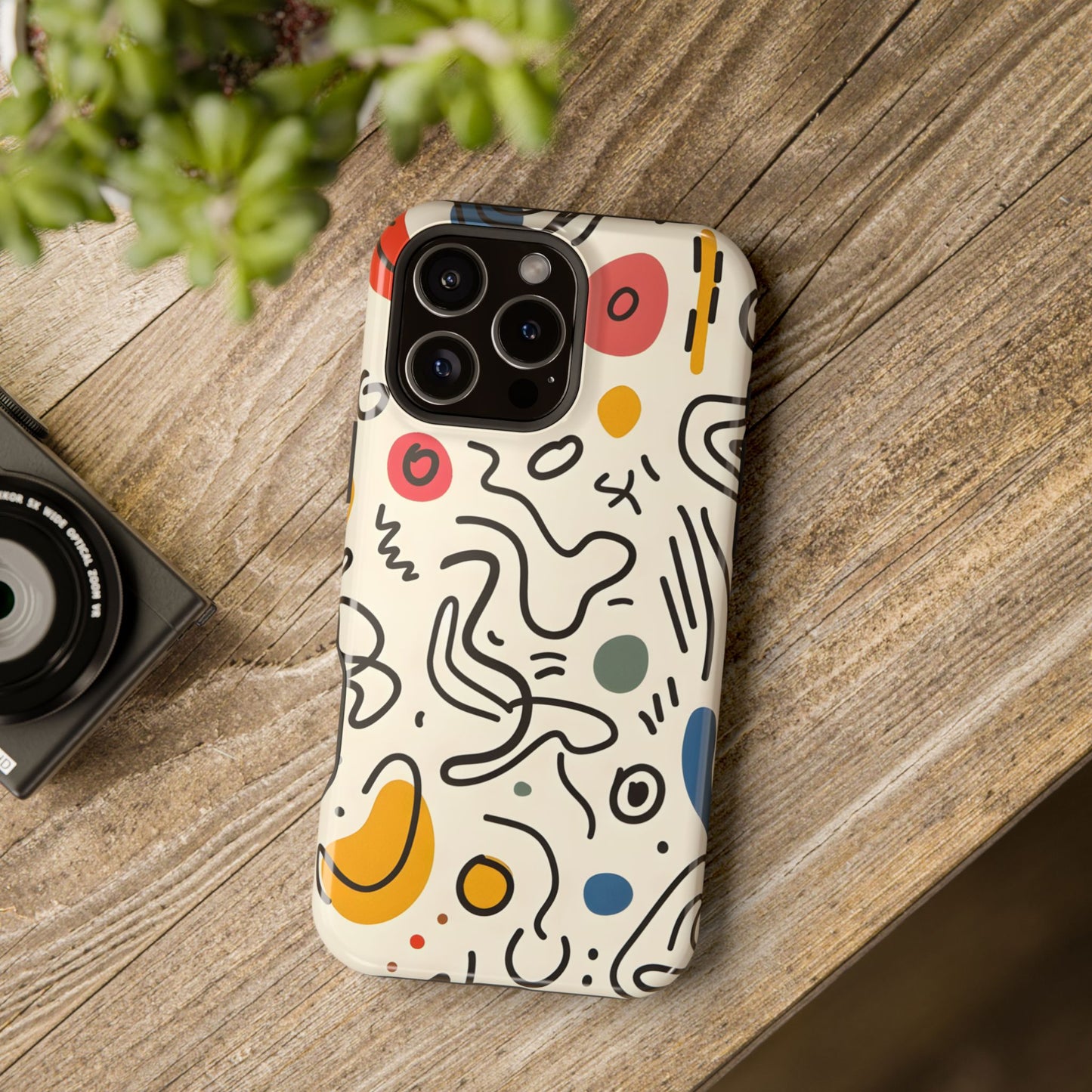 Abstract Doodle Art Phone Case – MagSafe Compatible for iPhone & Samsung Galaxy