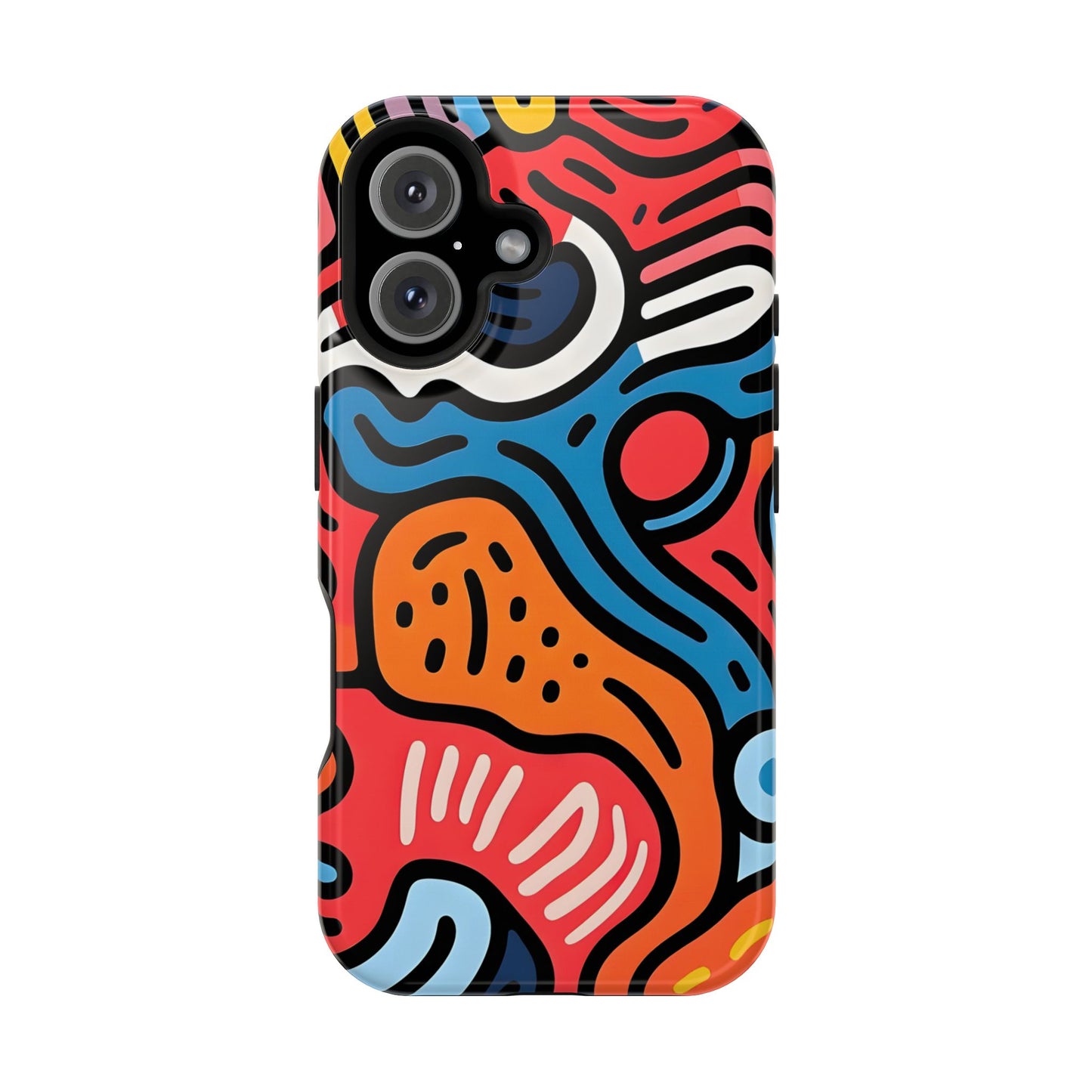 Bold Abstract Doodle Phone Case – MagSafe Compatible for iPhone & Samsung Galaxy