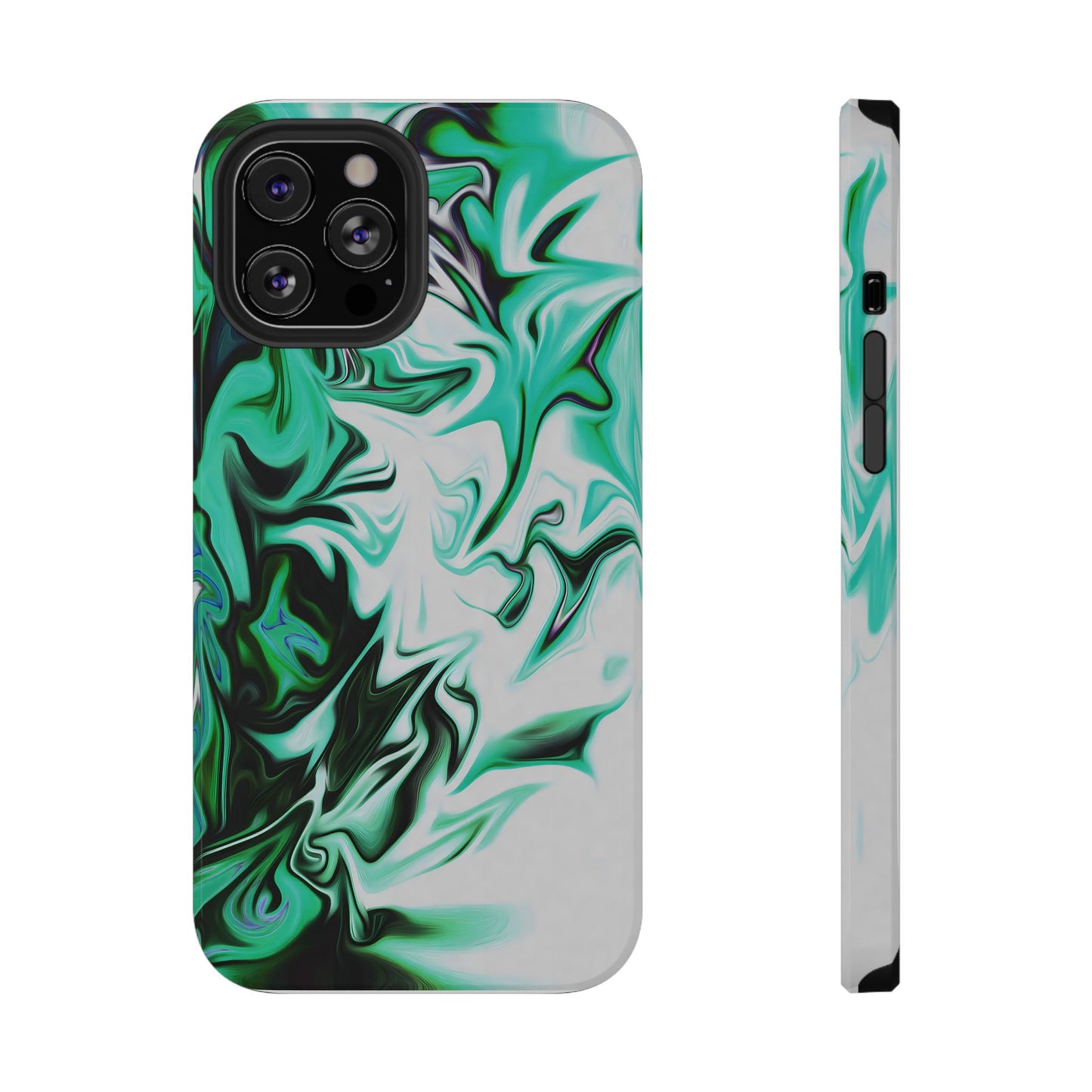 Emerald Green Marble Swirl Phone Case – MagSafe Compatible for iPhone & Samsung Galaxy