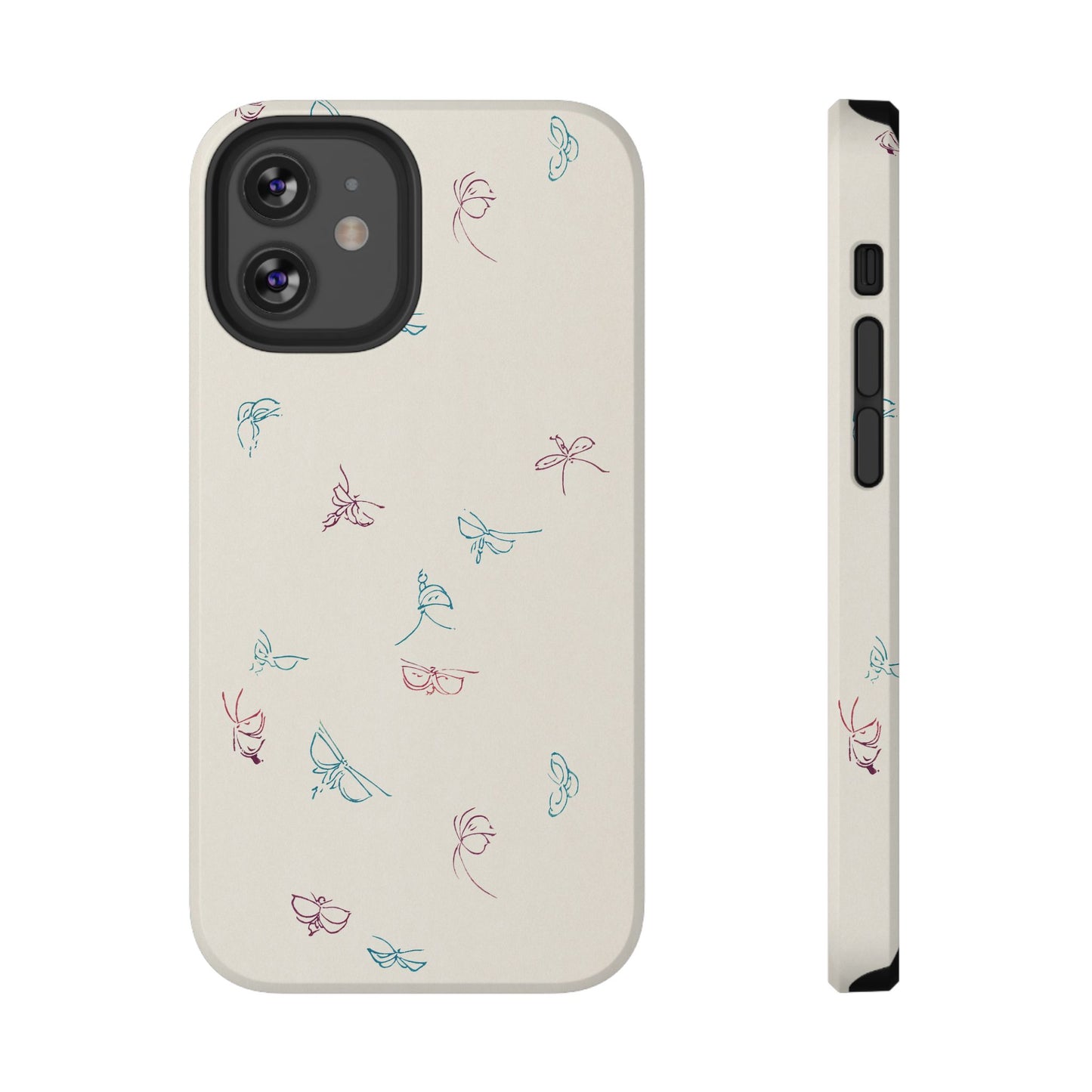 Minimalist Butterfly Sketch Phone Case – MagSafe Compatible for iPhone & Samsung Galaxy