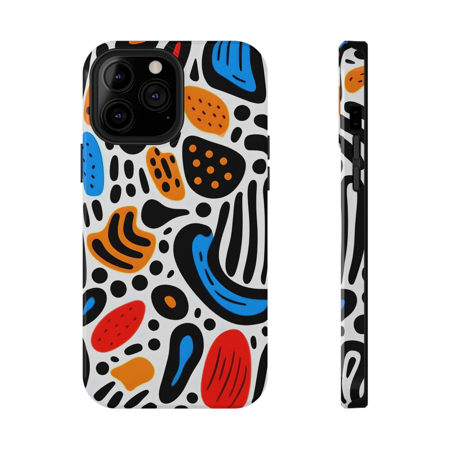Colorful Abstract Doodle Phone Case – MagSafe Compatible for iPhone & Samsung Galaxy