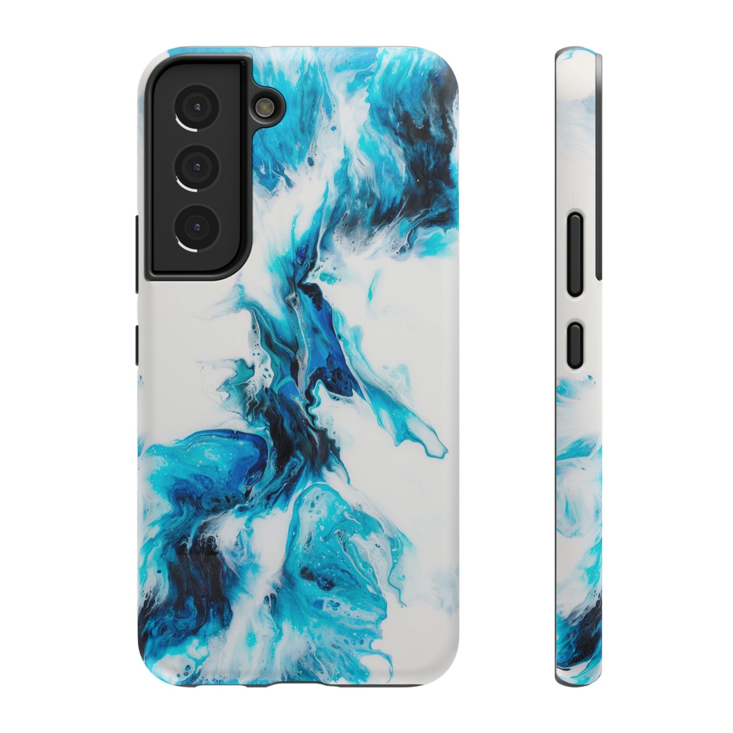 Electric Blue Splash Marble Phone Case – MagSafe Compatible for iPhone & Samsung Galaxy