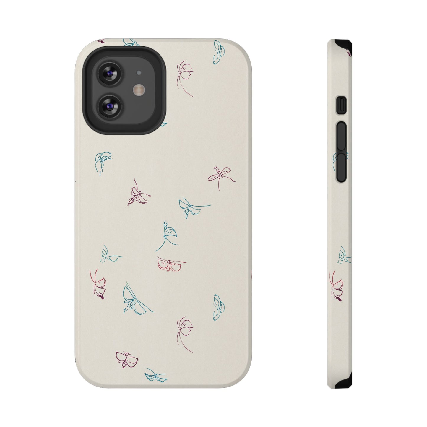 Minimalist Butterfly Sketch Phone Case – MagSafe Compatible for iPhone & Samsung Galaxy