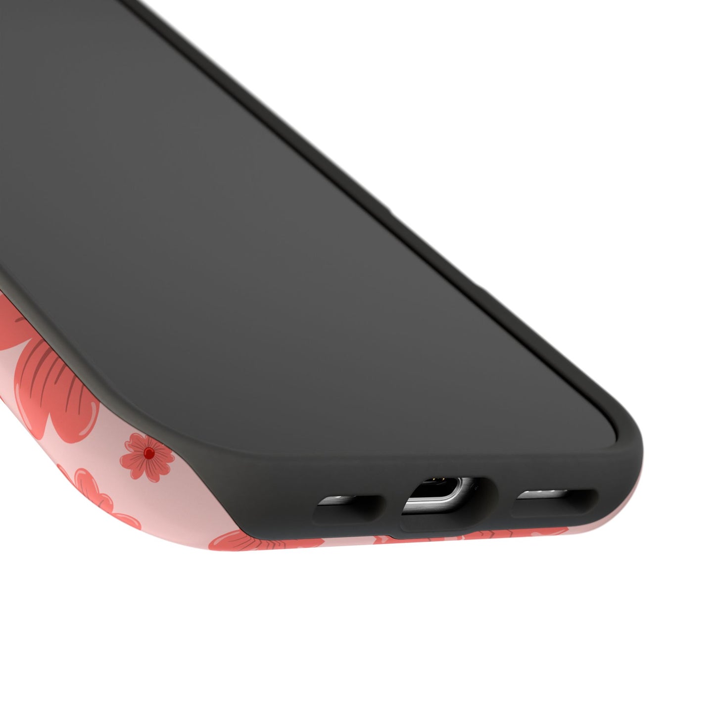Blush Red Floral Phone Case – MagSafe Compatible for iPhone & Samsung Galaxy
