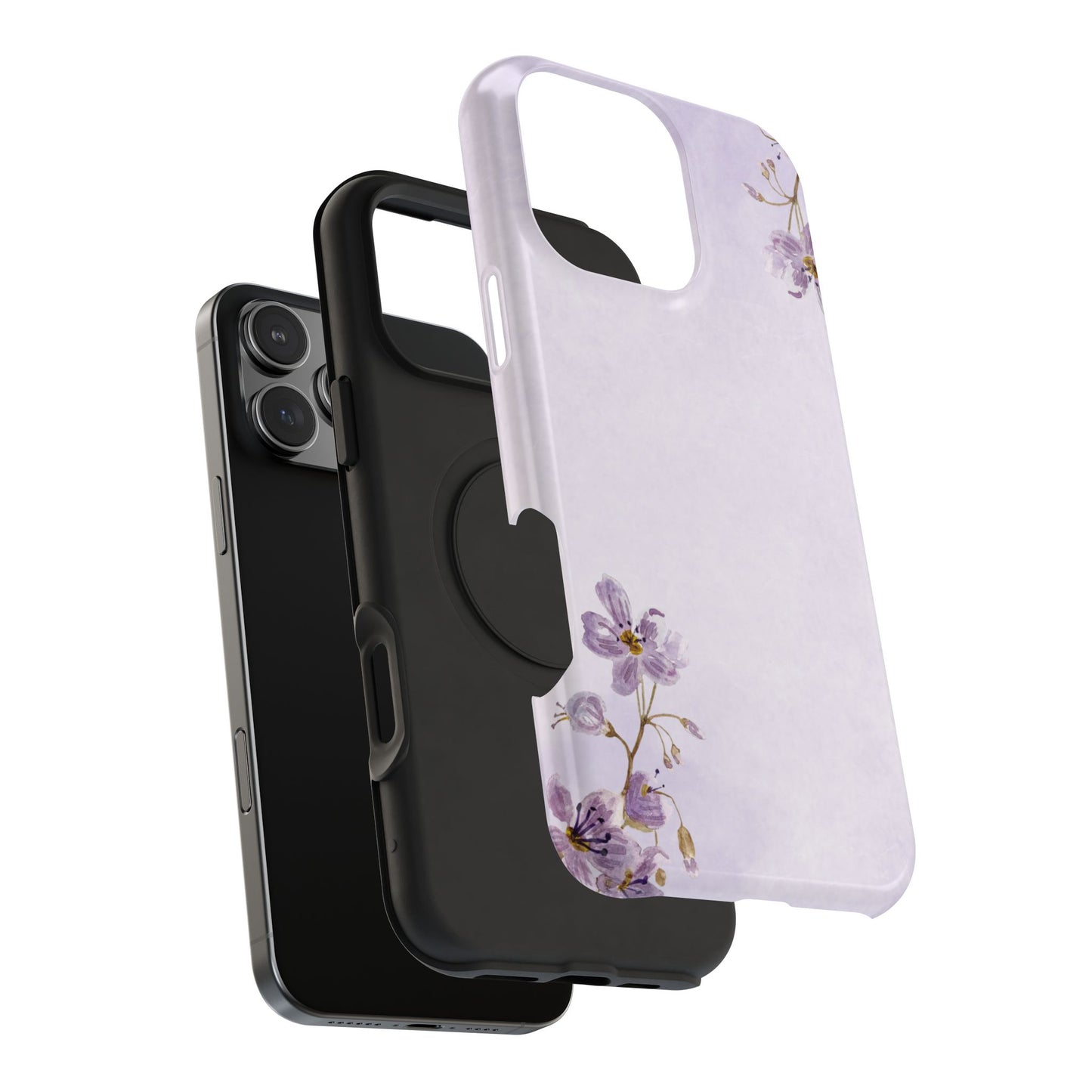 Lavender Blossom Minimal Floral Phone Case – MagSafe Compatible for iPhone & Samsung Galaxy