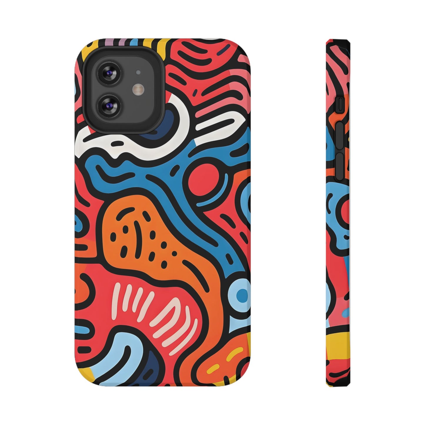Bold Abstract Doodle Phone Case – MagSafe Compatible for iPhone & Samsung Galaxy