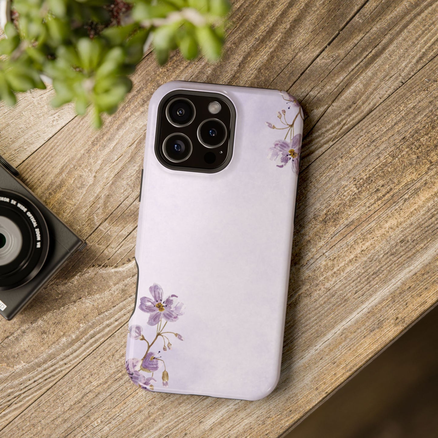 Lavender Blossom Minimal Floral Phone Case – MagSafe Compatible for iPhone & Samsung Galaxy