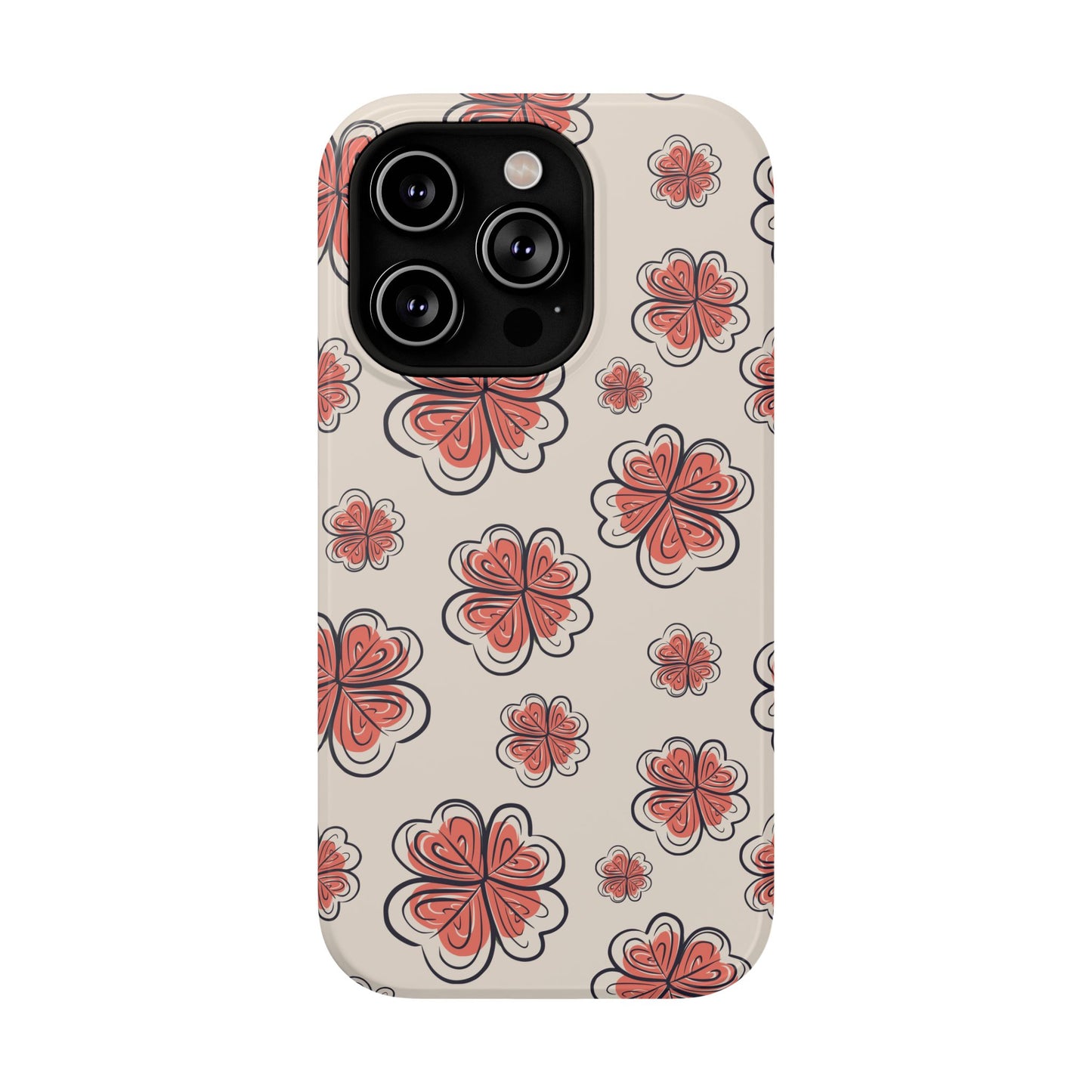 Whimsical Clover Bloom Phone Case – MagSafe Compatible for iPhone & Samsung Galaxy