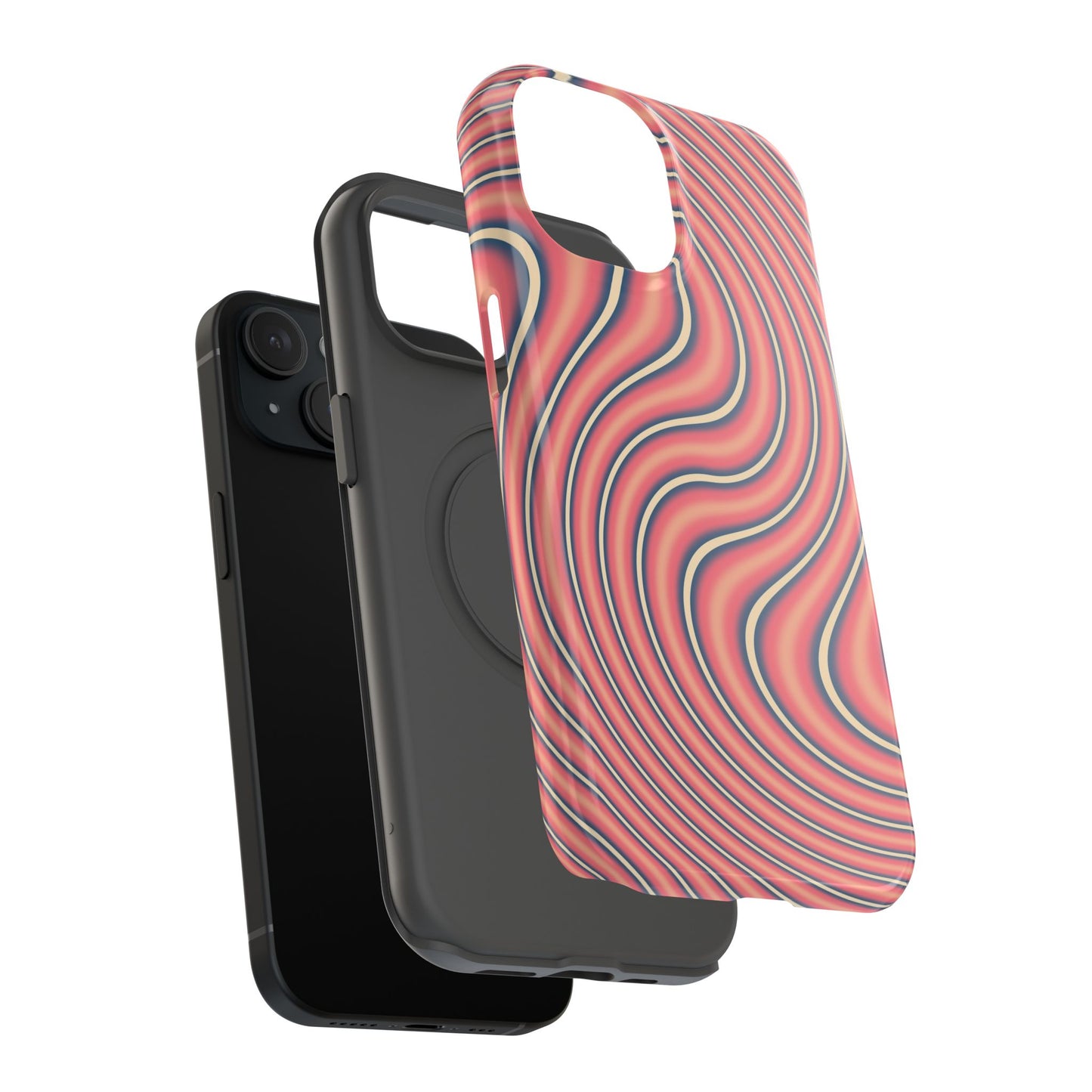 Hypnotic Wave Optical Illusion Phone Case – MagSafe Compatible for iPhone & Samsung Galaxy