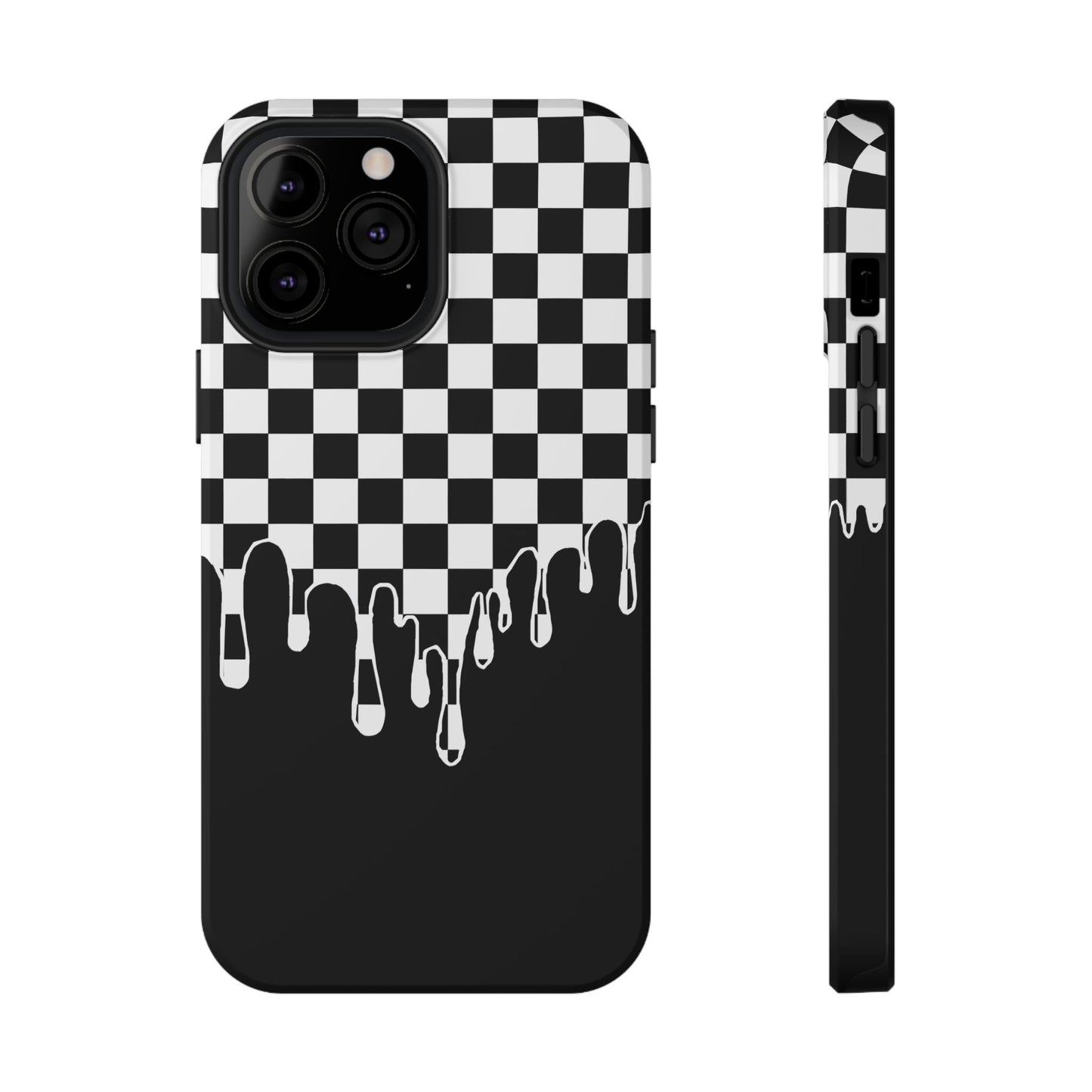 Dripping Checkerboard Phone Case – MagSafe Compatible for iPhone & Samsung Galaxy