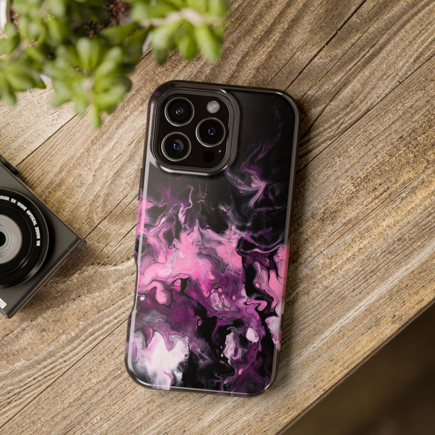 Electric Rose Marble Phone Case – MagSafe Compatible for iPhone & Samsung Galaxy