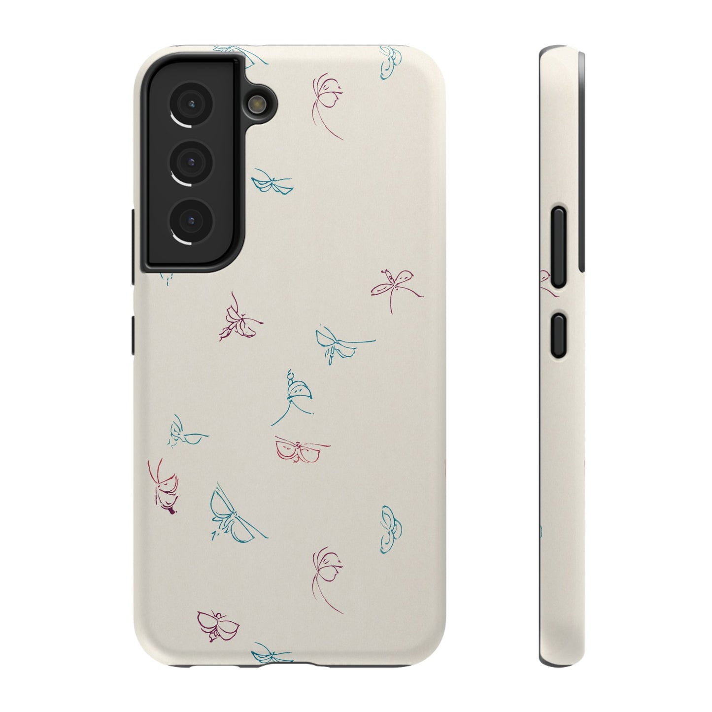 Minimalist Butterfly Sketch Phone Case – MagSafe Compatible for iPhone & Samsung Galaxy