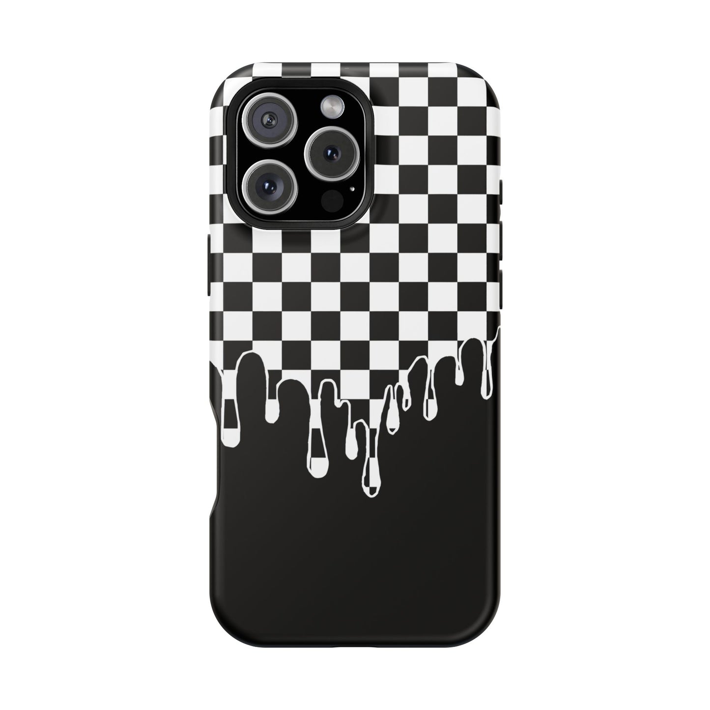 Dripping Checkerboard Phone Case – MagSafe Compatible for iPhone & Samsung Galaxy