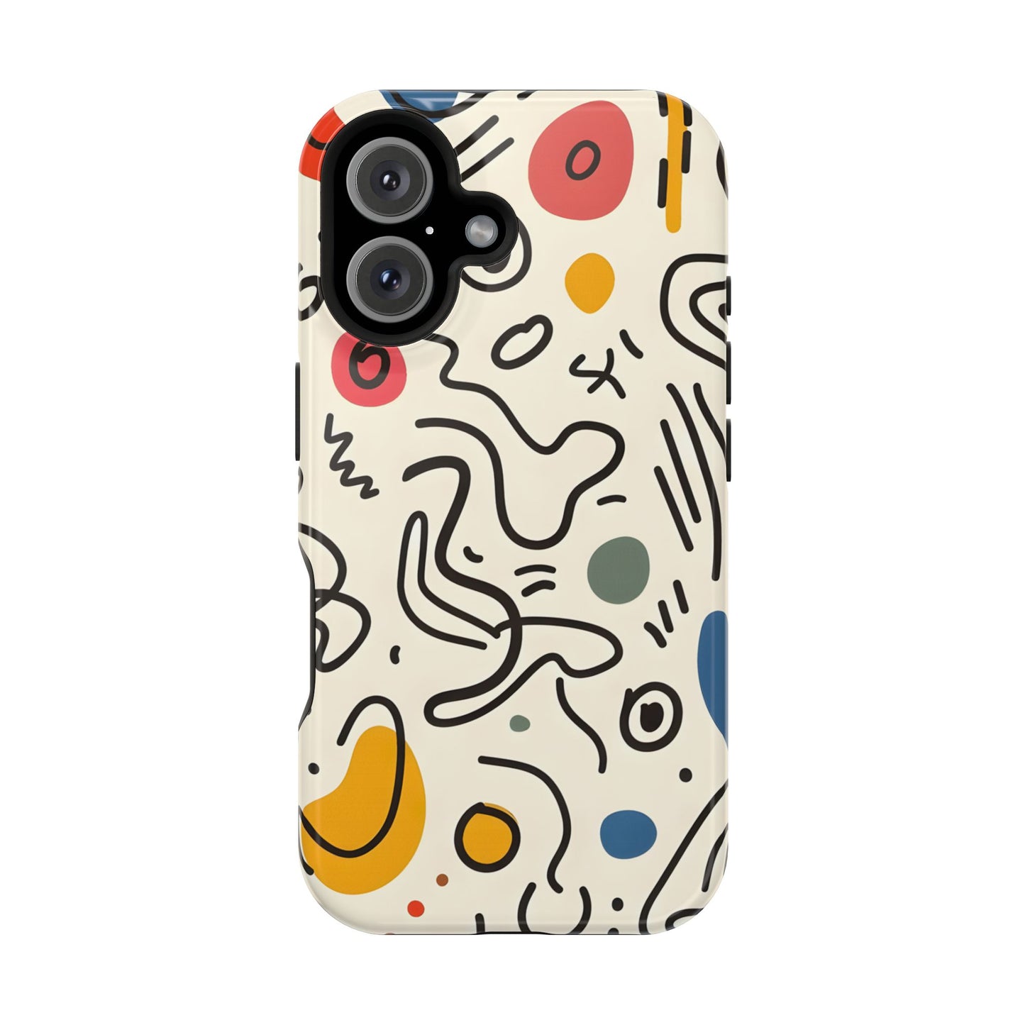 Abstract Doodle Art Phone Case – MagSafe Compatible for iPhone & Samsung Galaxy