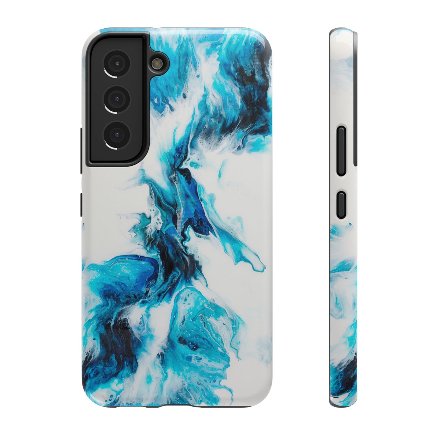 Electric Blue Splash Marble Phone Case – MagSafe Compatible for iPhone & Samsung Galaxy