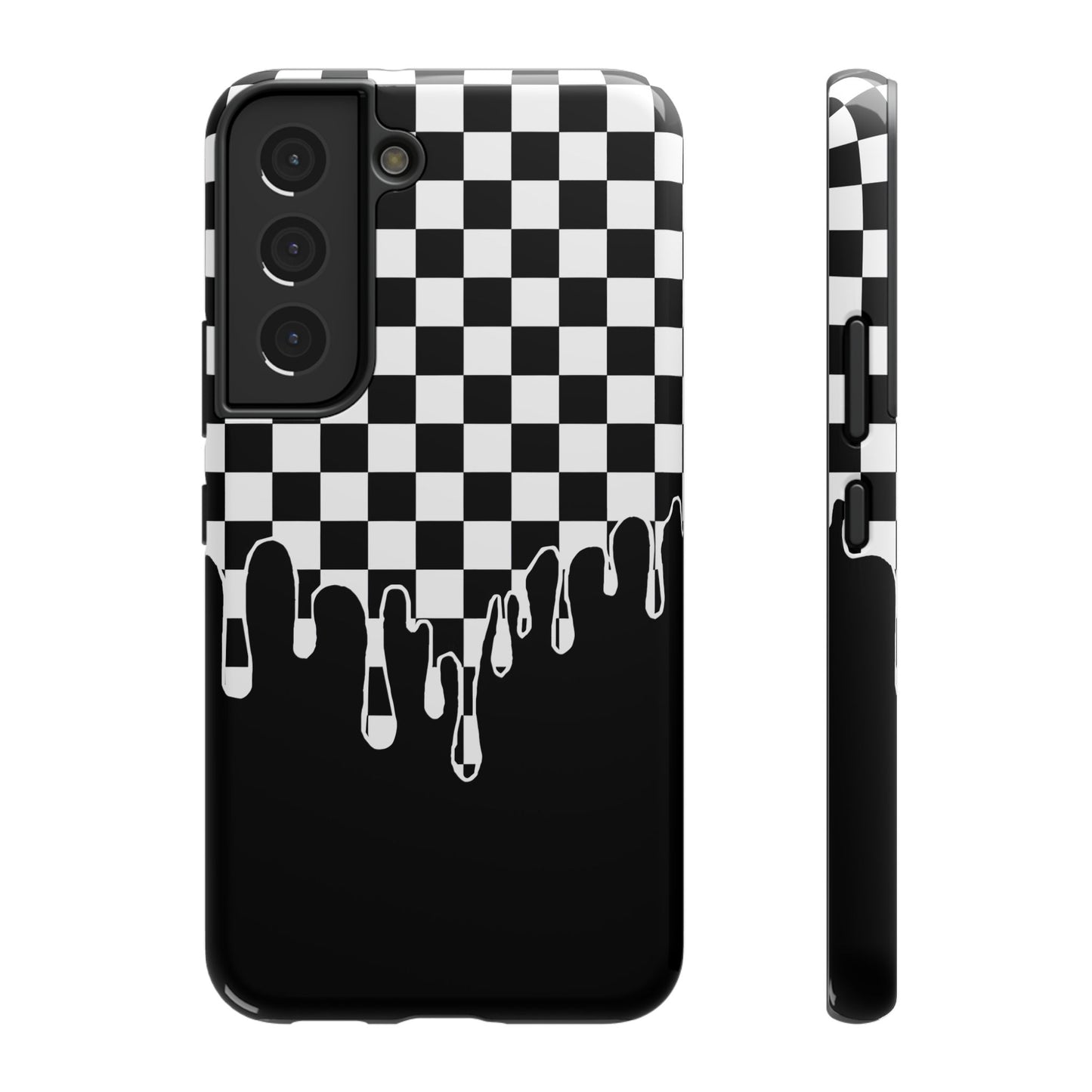 Dripping Checkerboard Phone Case – MagSafe Compatible for iPhone & Samsung Galaxy