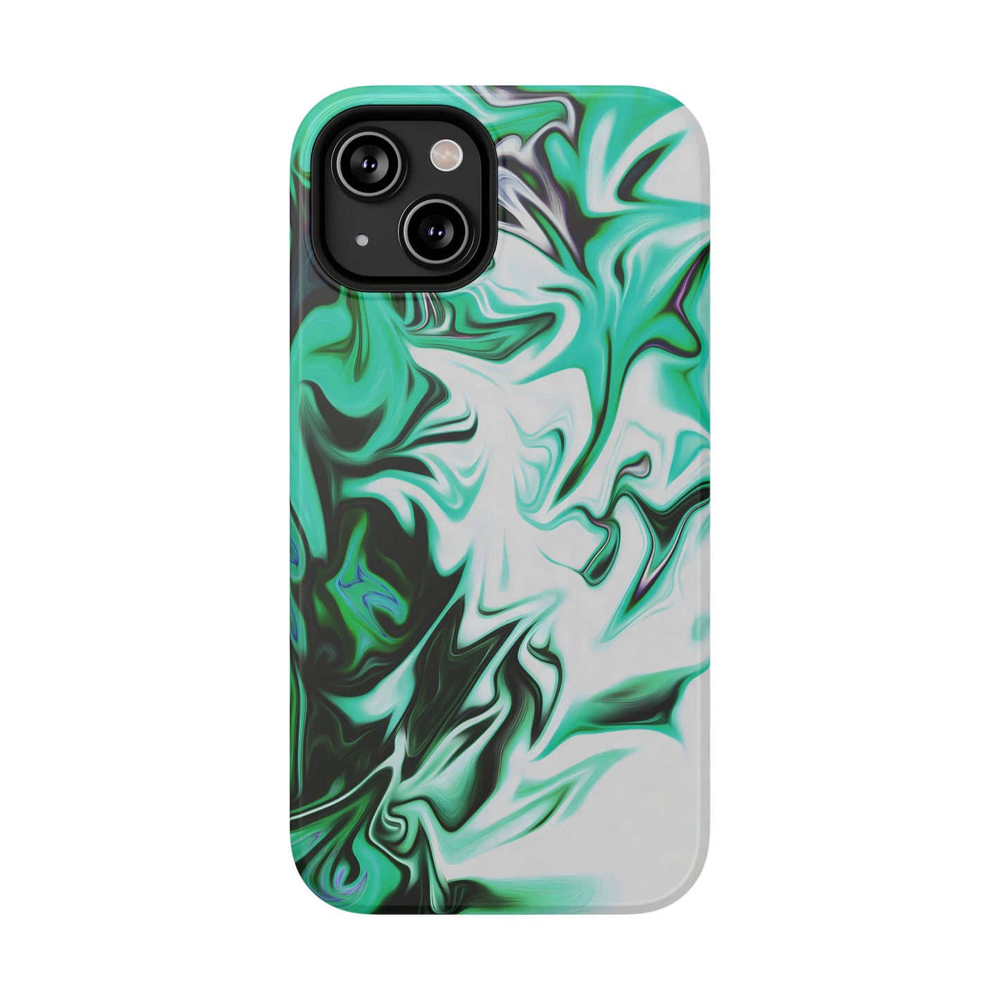 Emerald Green Marble Swirl Phone Case – MagSafe Compatible for iPhone & Samsung Galaxy
