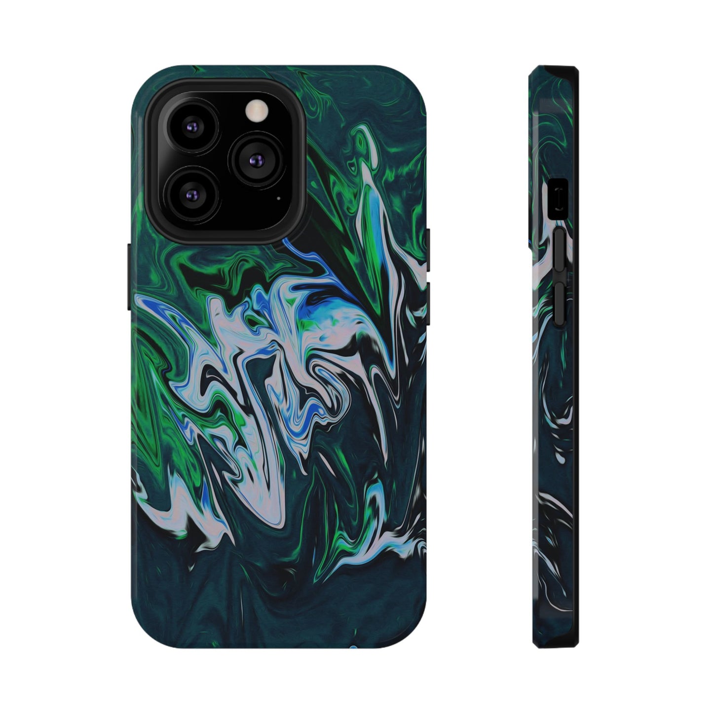 Prismatic Holographic Swirl Phone Case – MagSafe Compatible for iPhone & Samsung Galaxy